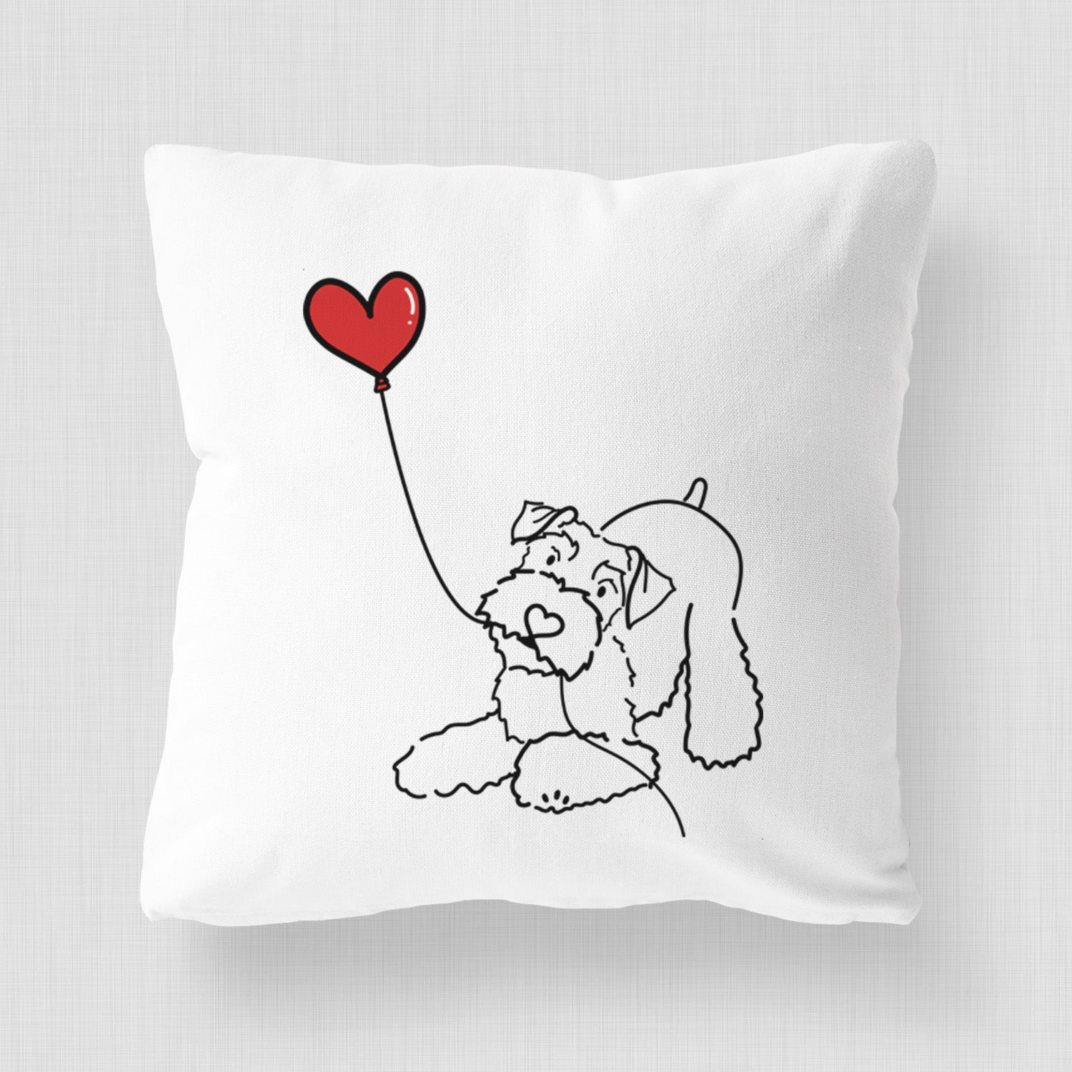 Mini Schnauzer Heart String - Throw Pillow Cover