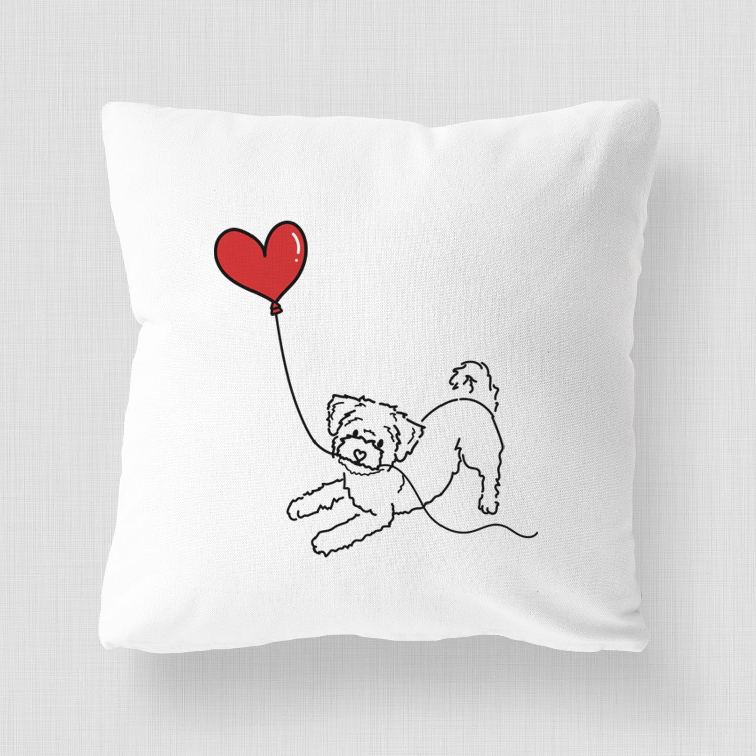 Morkie Heart String - Throw Pillow Cover