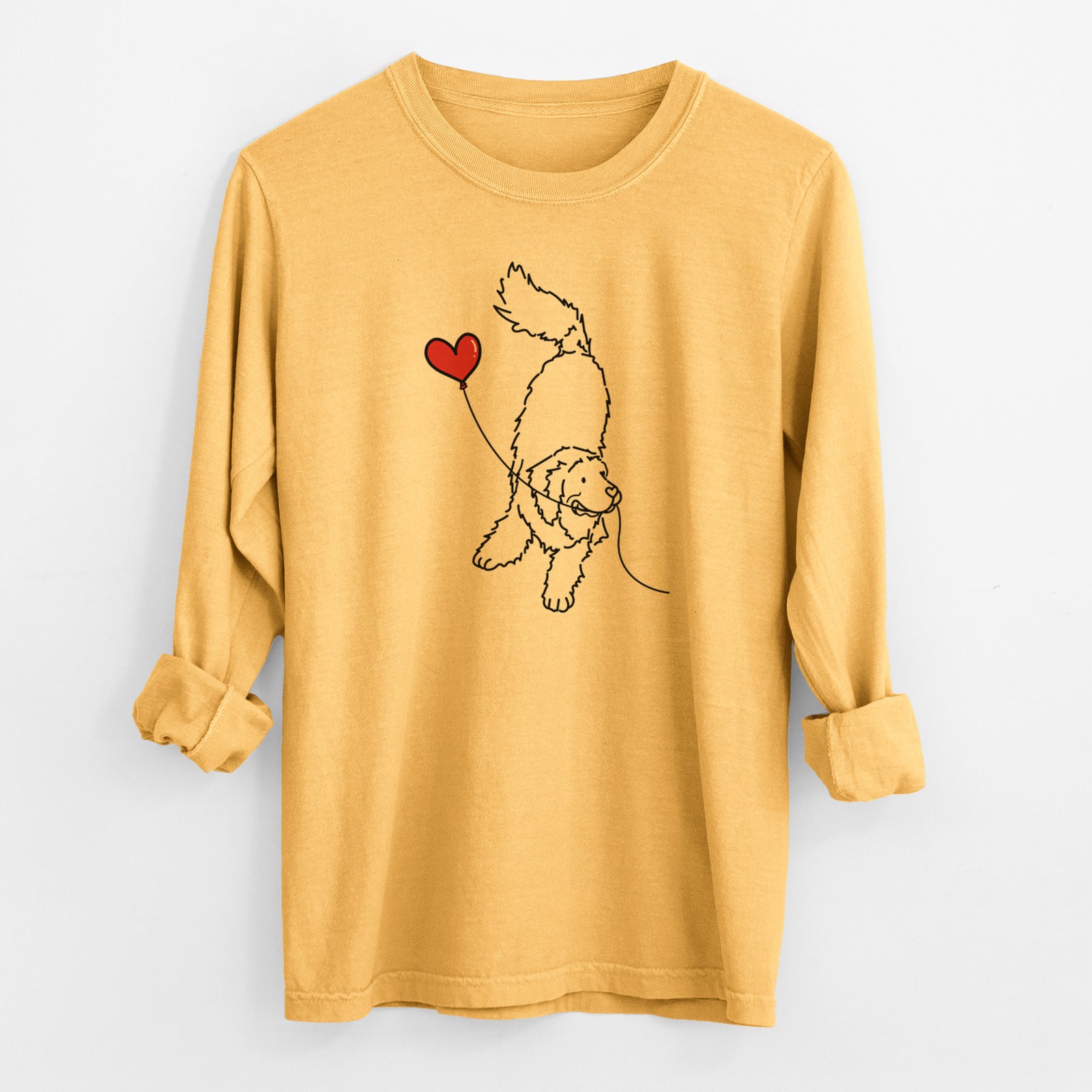 Newfoundland Heart String - Men's Heavyweight 100% Cotton Long Sleeve