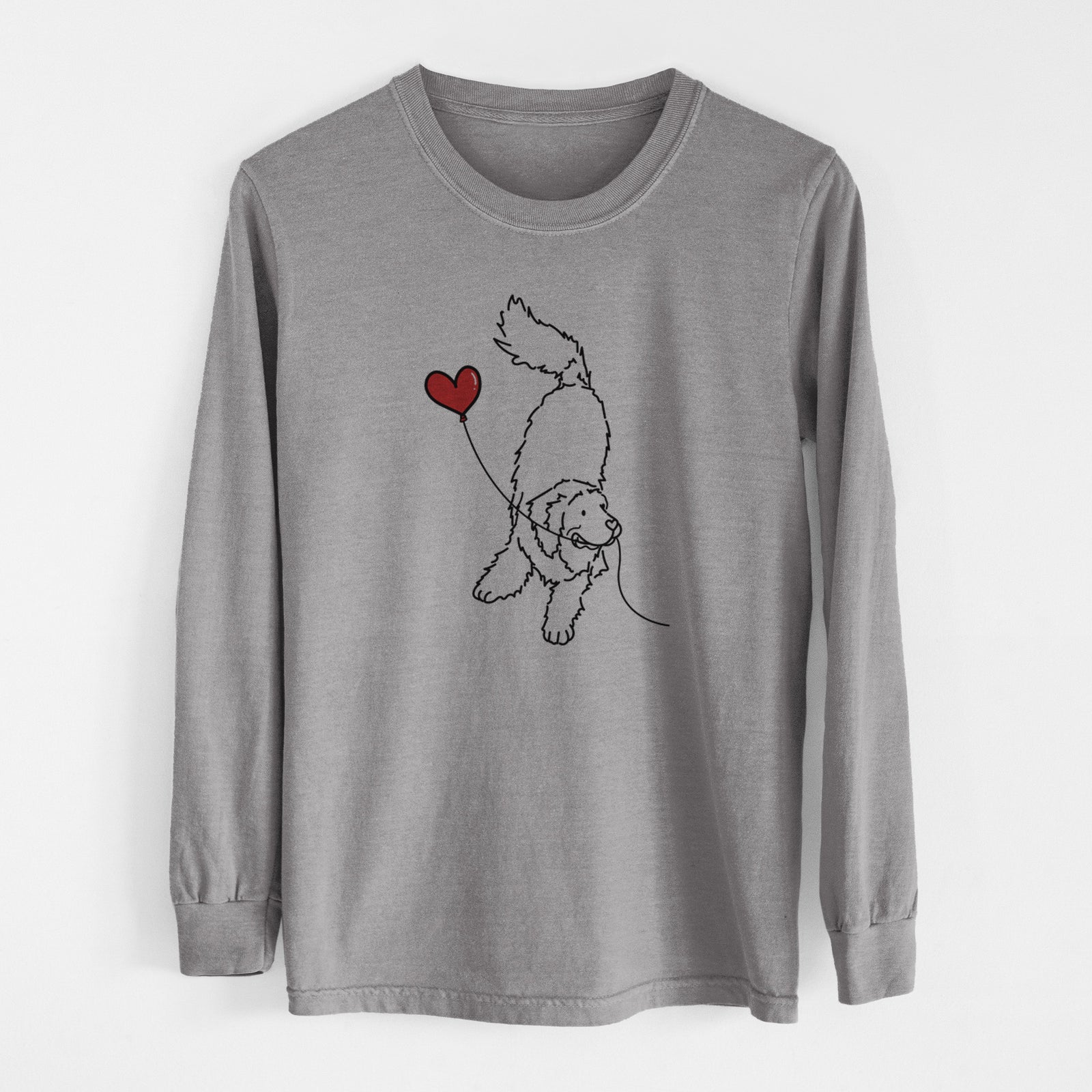 Newfoundland Heart String - Men's Heavyweight 100% Cotton Long Sleeve