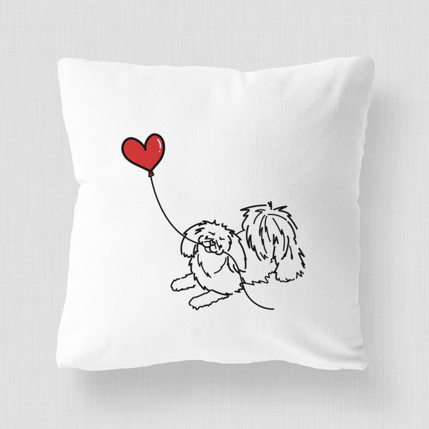 Pekingese Heart String - Throw Pillow Cover