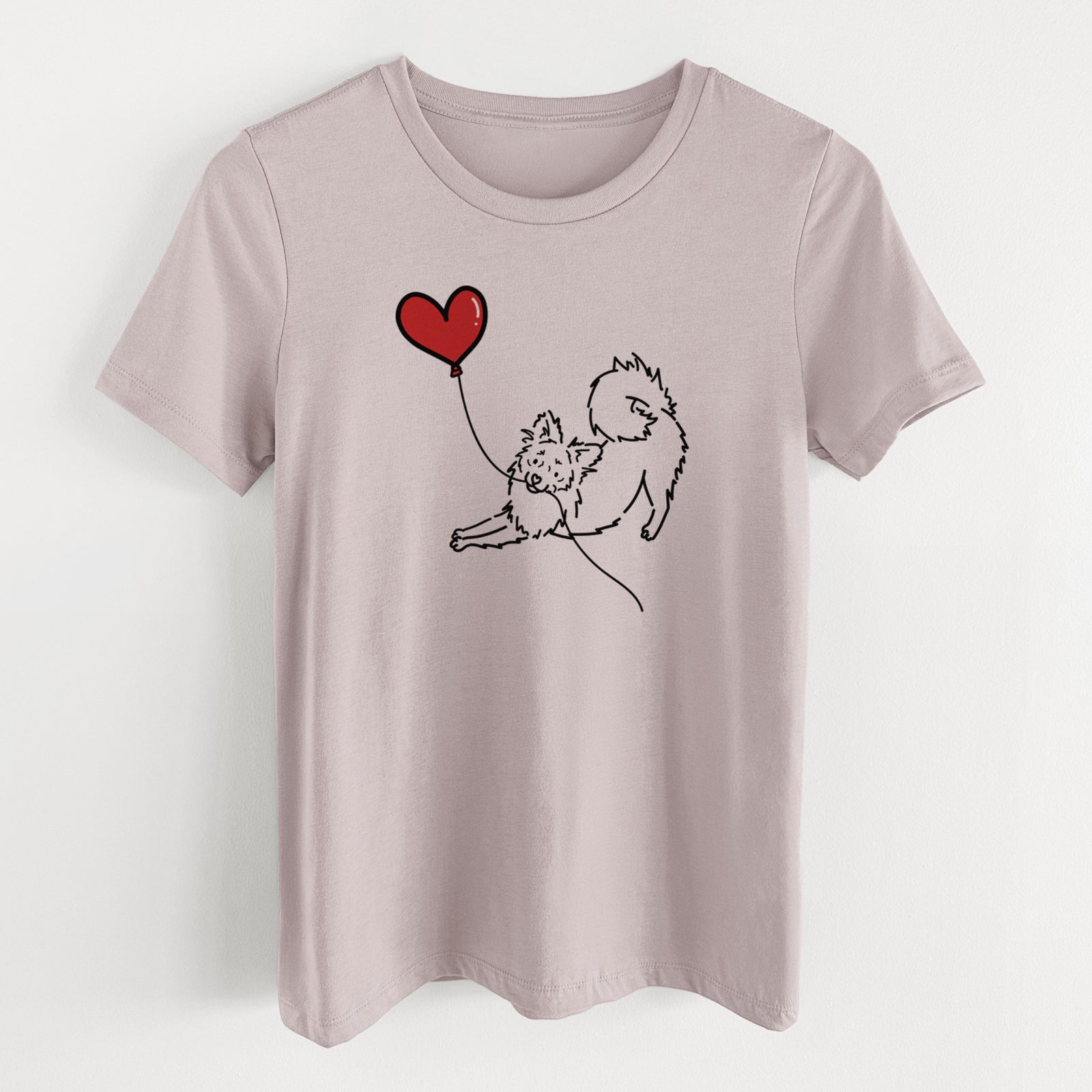 Pomchi Heart String- Women's Lightweight Relaxed Fit 100% Cotton Crewneck