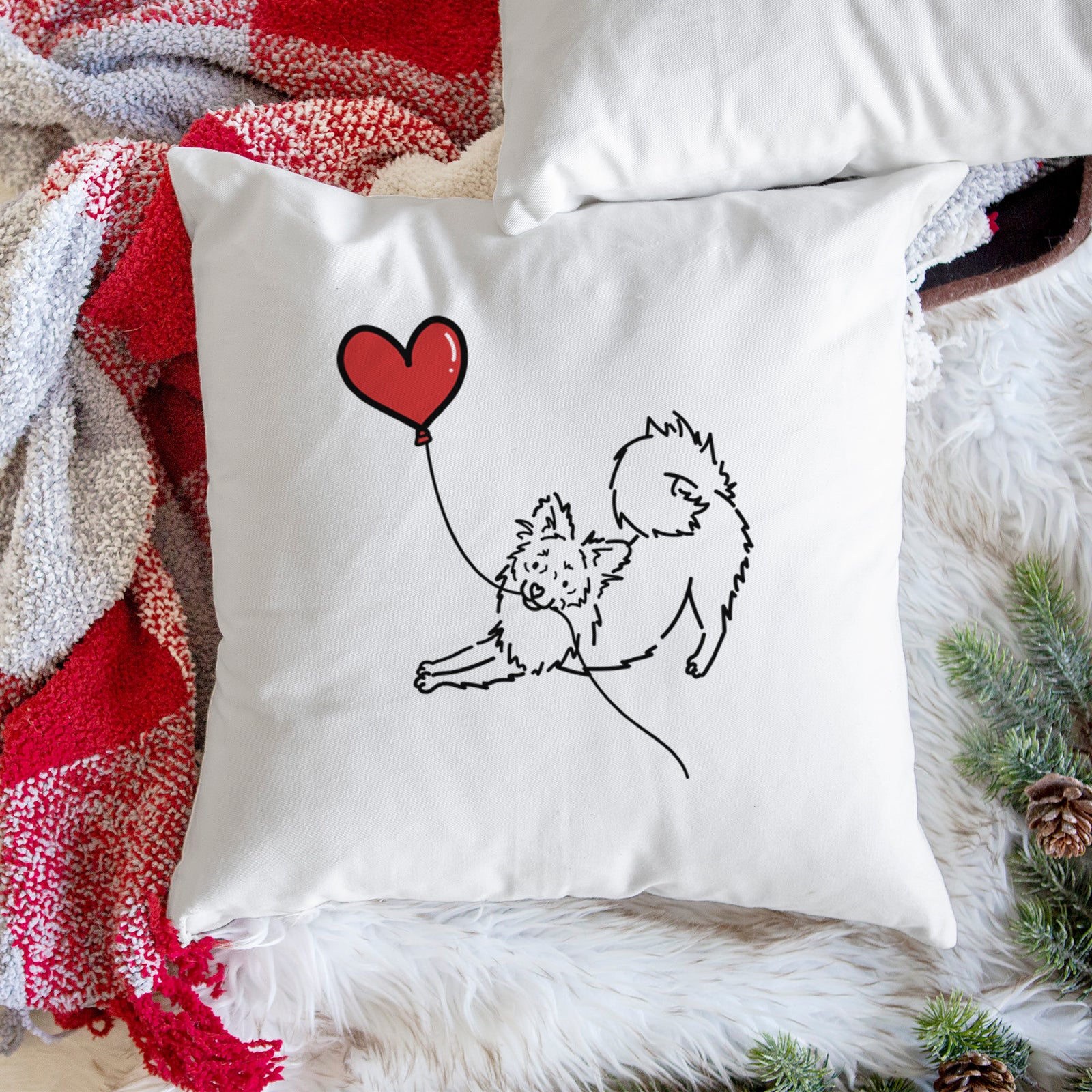 Pomchi Heart String - Throw Pillow Cover