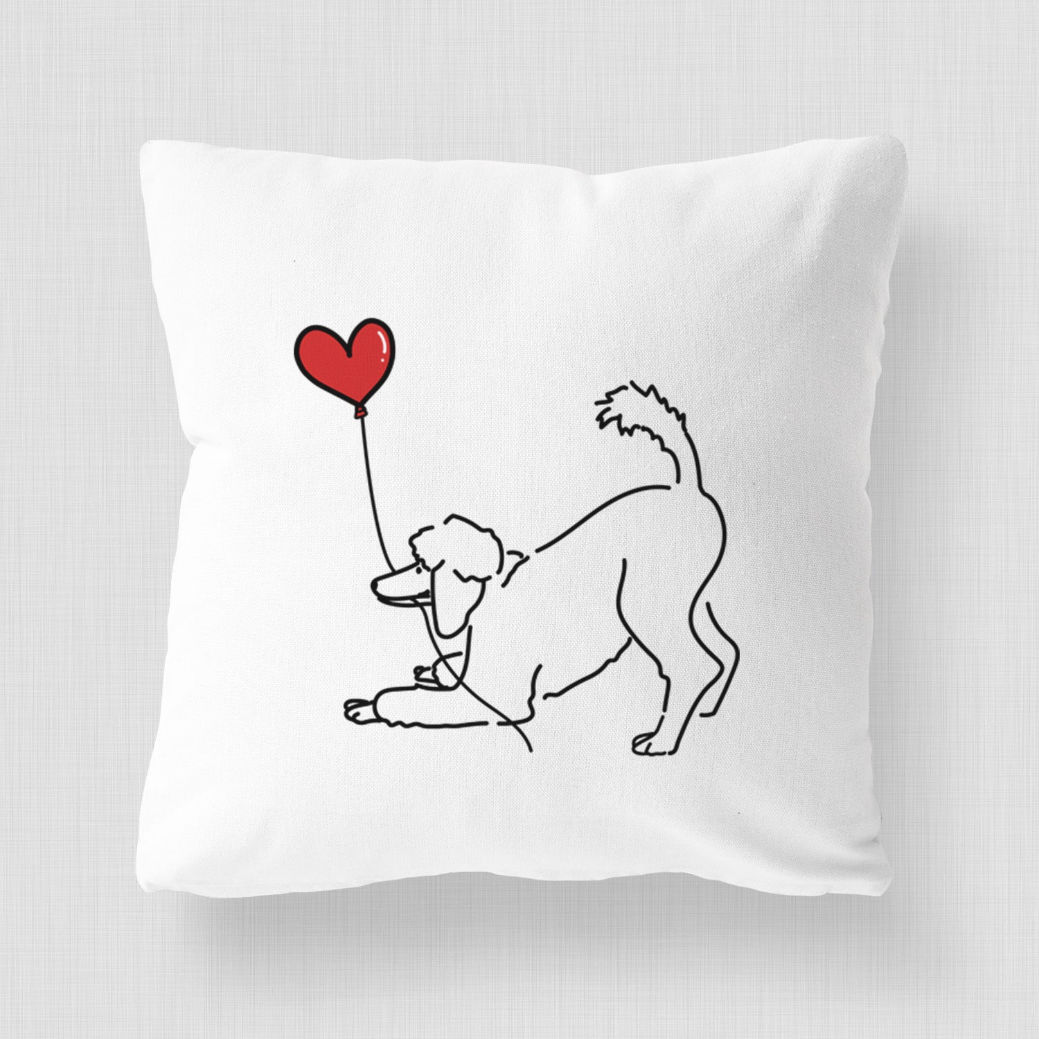 Standard Poodle Heart String - Throw Pillow Cover