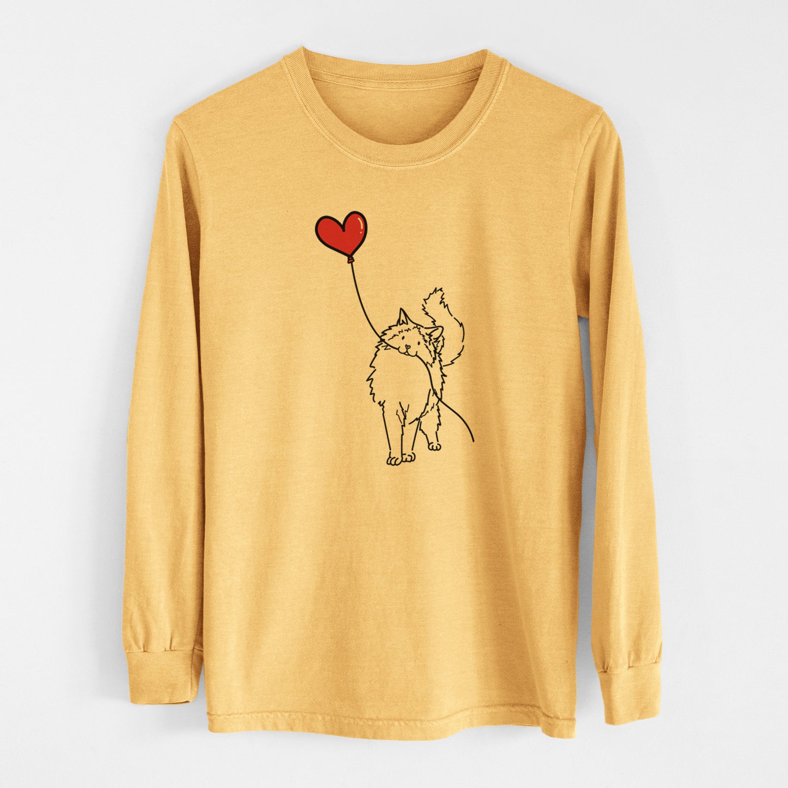 Ragdoll Cat Heart String - Men's Heavyweight 100% Cotton Long Sleeve