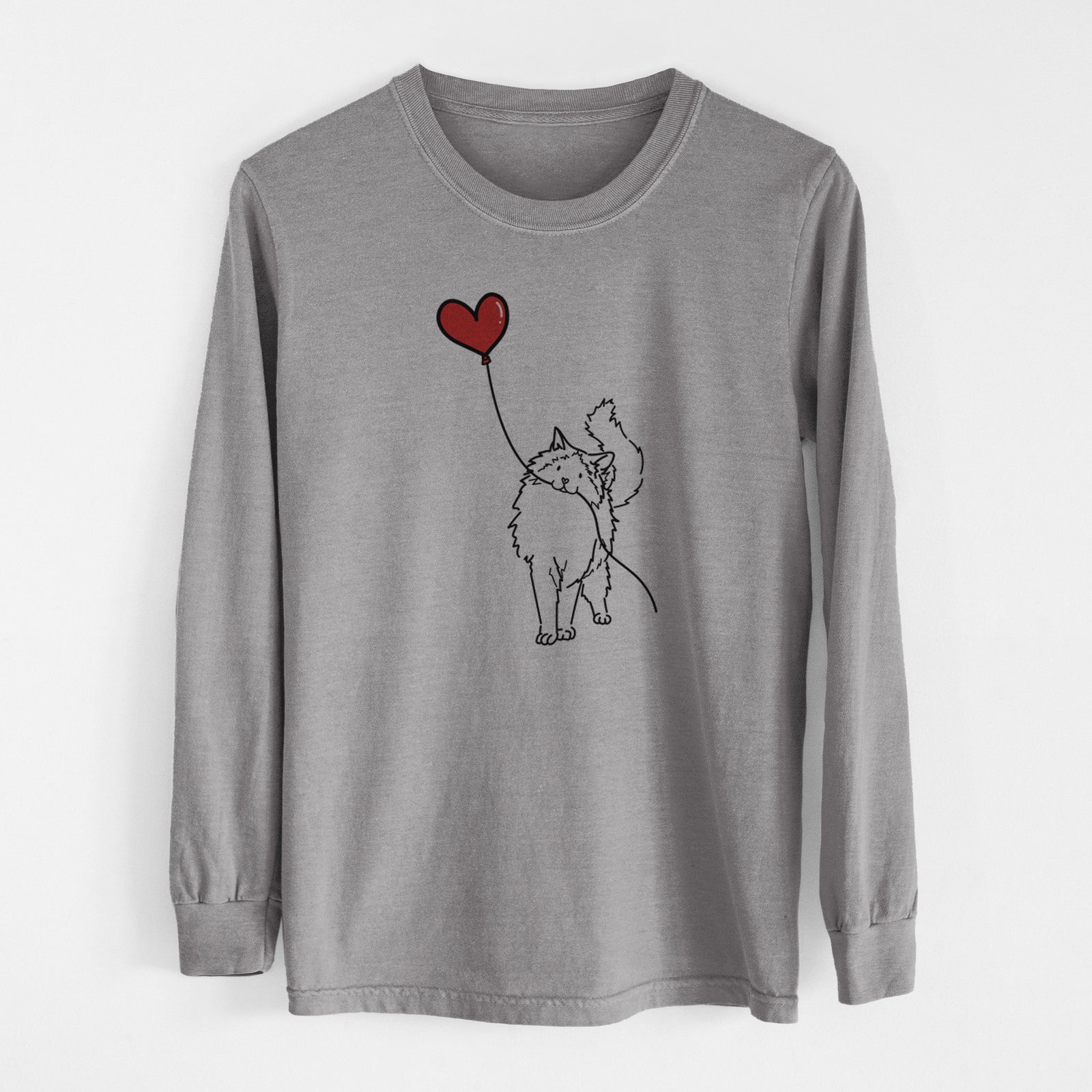 Ragdoll Cat Heart String - Men's Heavyweight 100% Cotton Long Sleeve