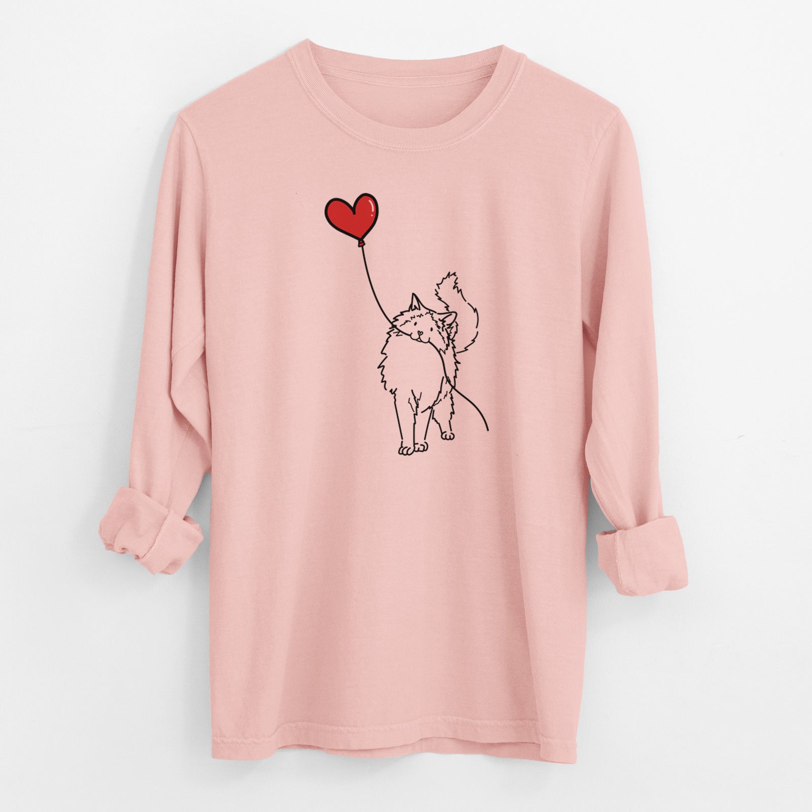Ragdoll Cat Heart String - Men's Heavyweight 100% Cotton Long Sleeve