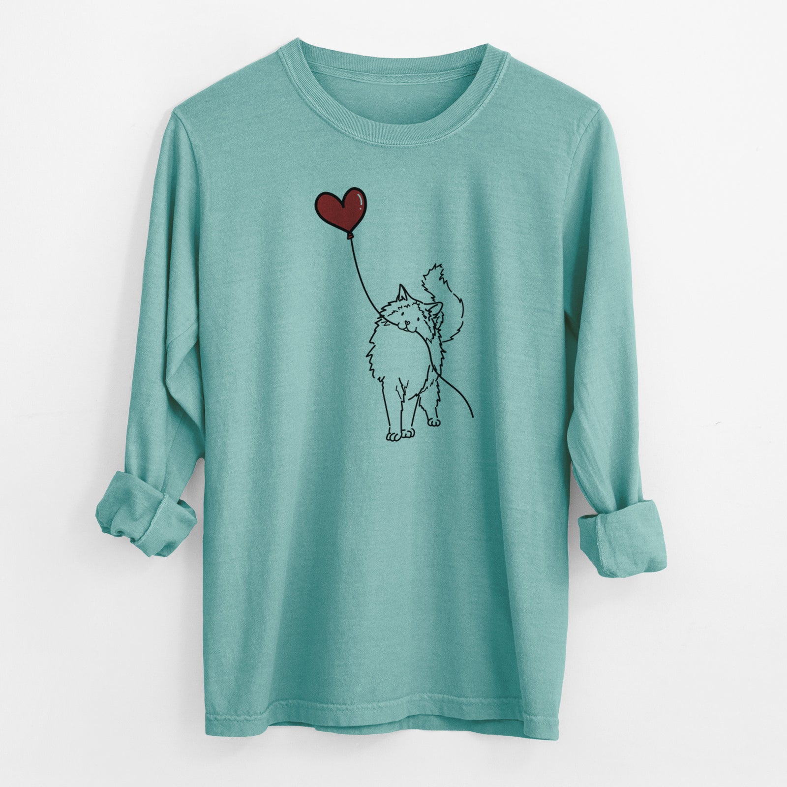 Ragdoll Cat Heart String - Men's Heavyweight 100% Cotton Long Sleeve