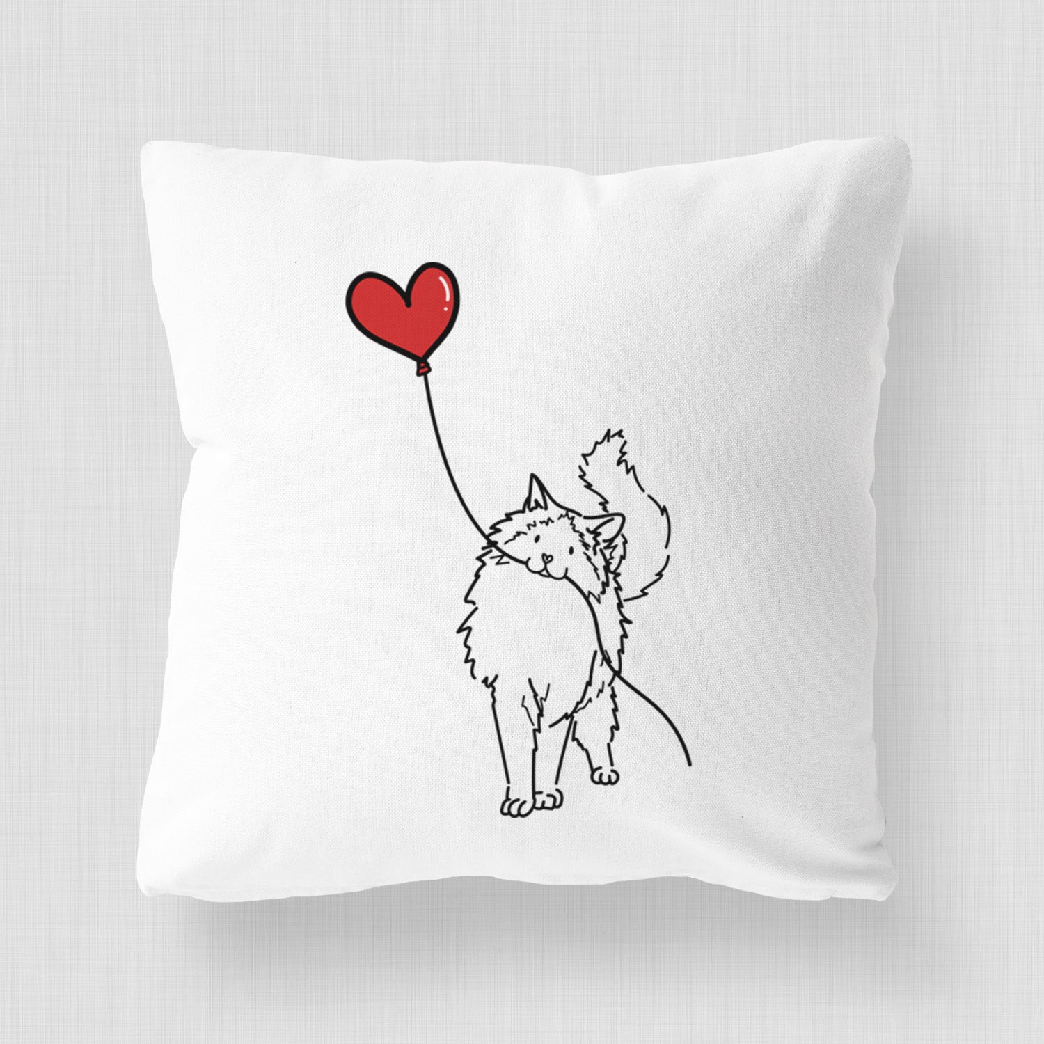 Ragdoll Cat Heart String - Throw Pillow Cover