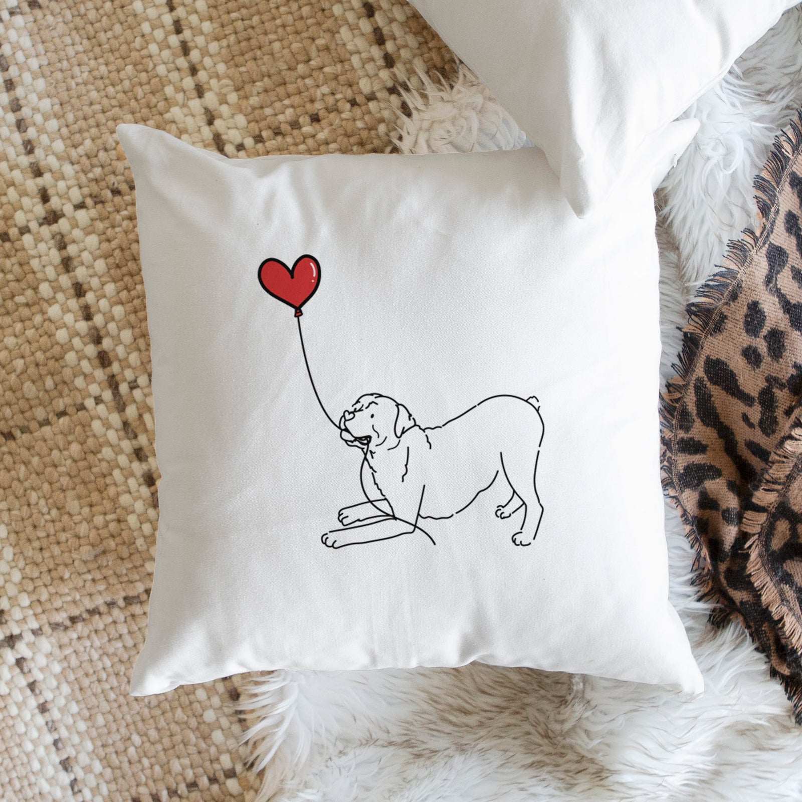 Rottweiler Heart String - Throw Pillow Cover