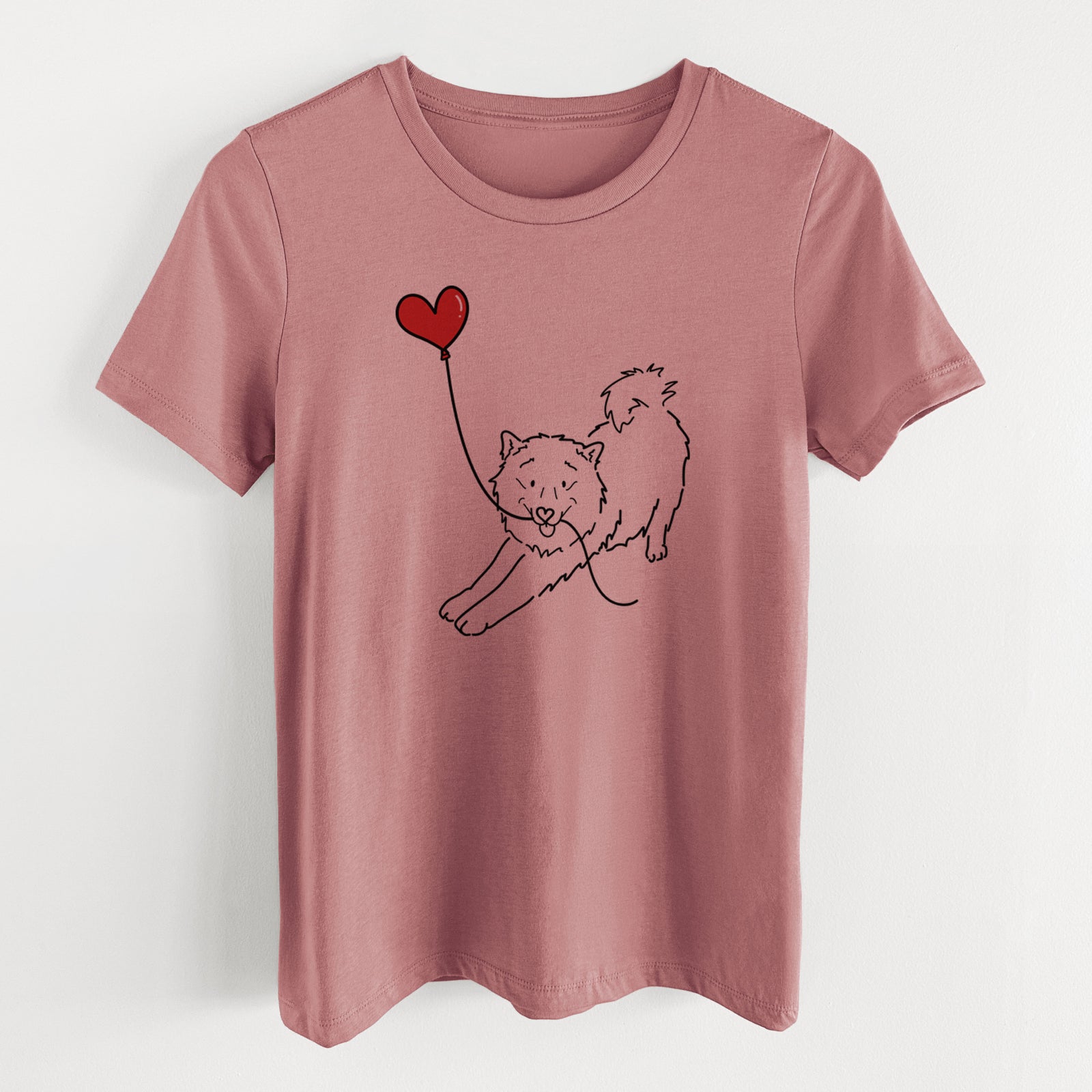 Samoyed Heart String- Women's Lightweight Relaxed Fit 100% Cotton Crewneck