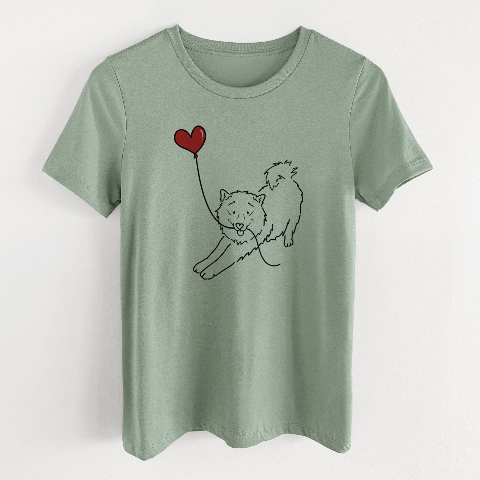 Samoyed Heart String- Women's Lightweight Relaxed Fit 100% Cotton Crewneck