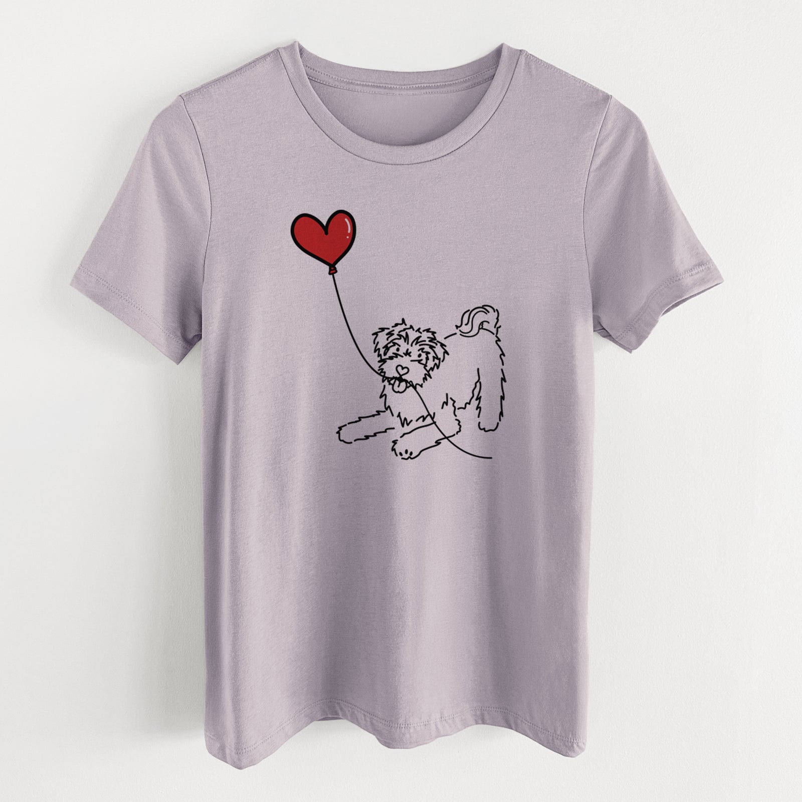 Schnoodle Heart String- Women's Lightweight Relaxed Fit 100% Cotton Crewneck