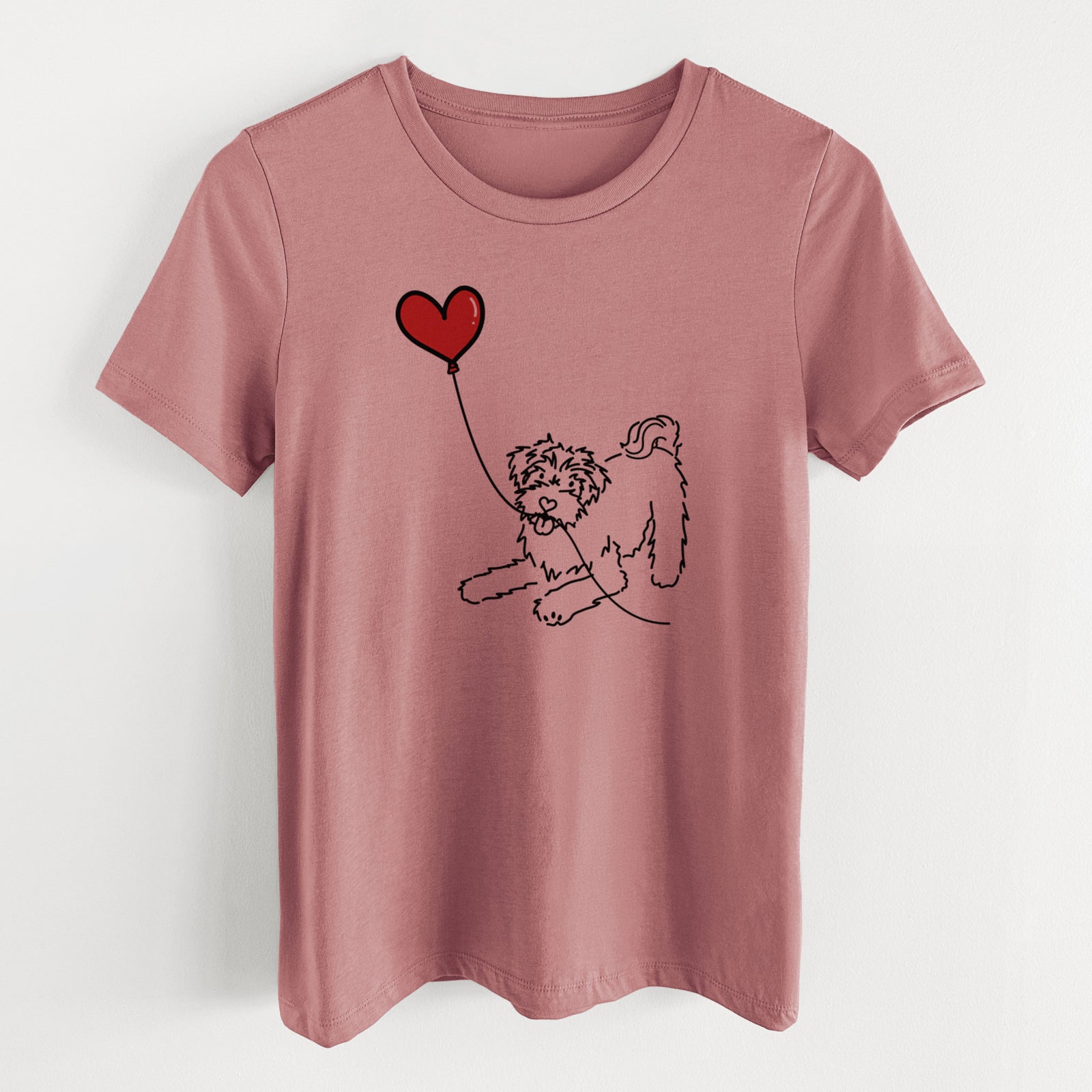 Schnoodle Heart String- Women's Lightweight Relaxed Fit 100% Cotton Crewneck