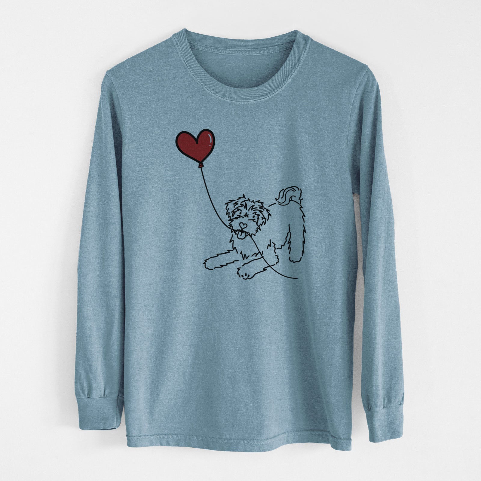 Schnoodle Heart String - Men's Heavyweight 100% Cotton Long Sleeve