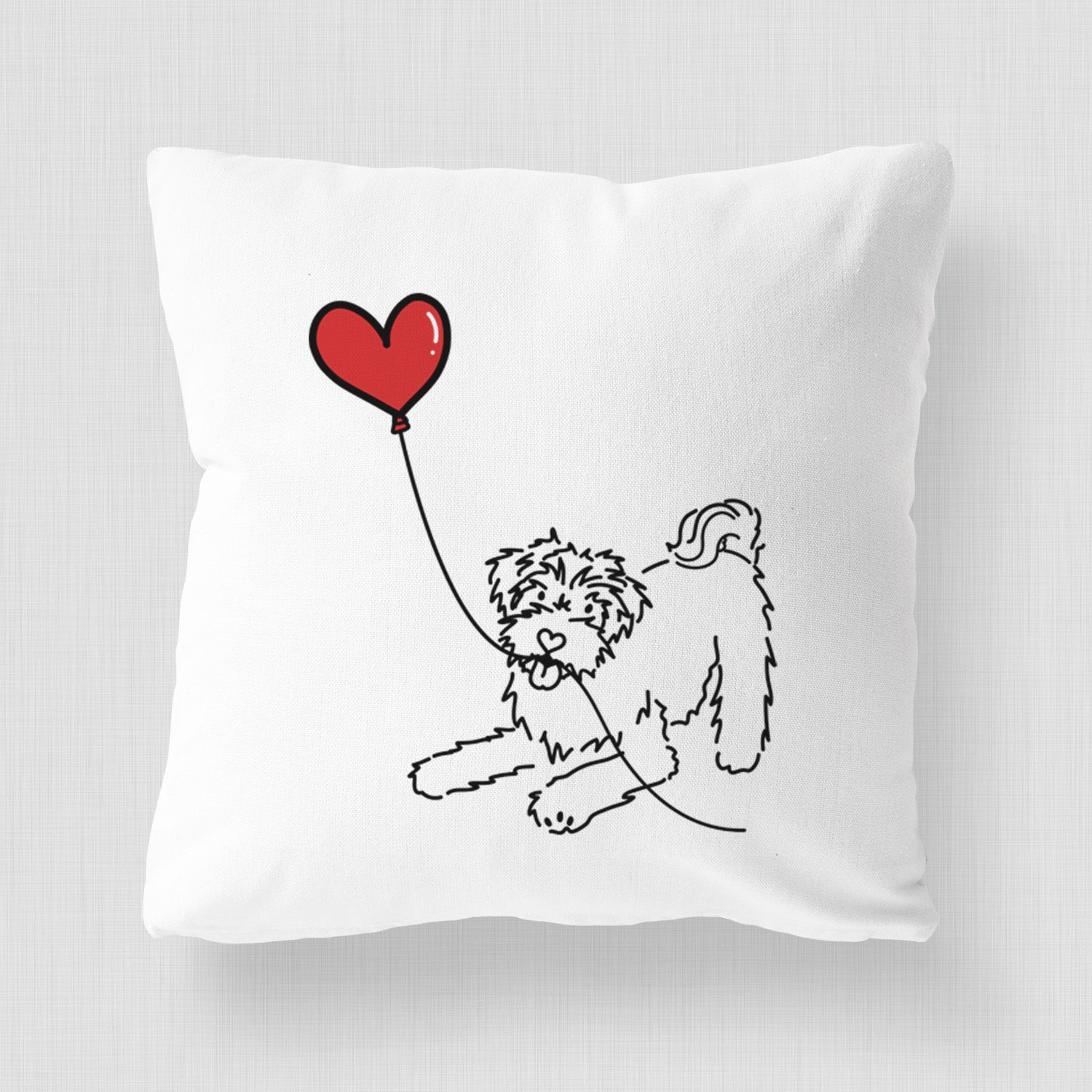 Schnoodle Heart String - Throw Pillow Cover
