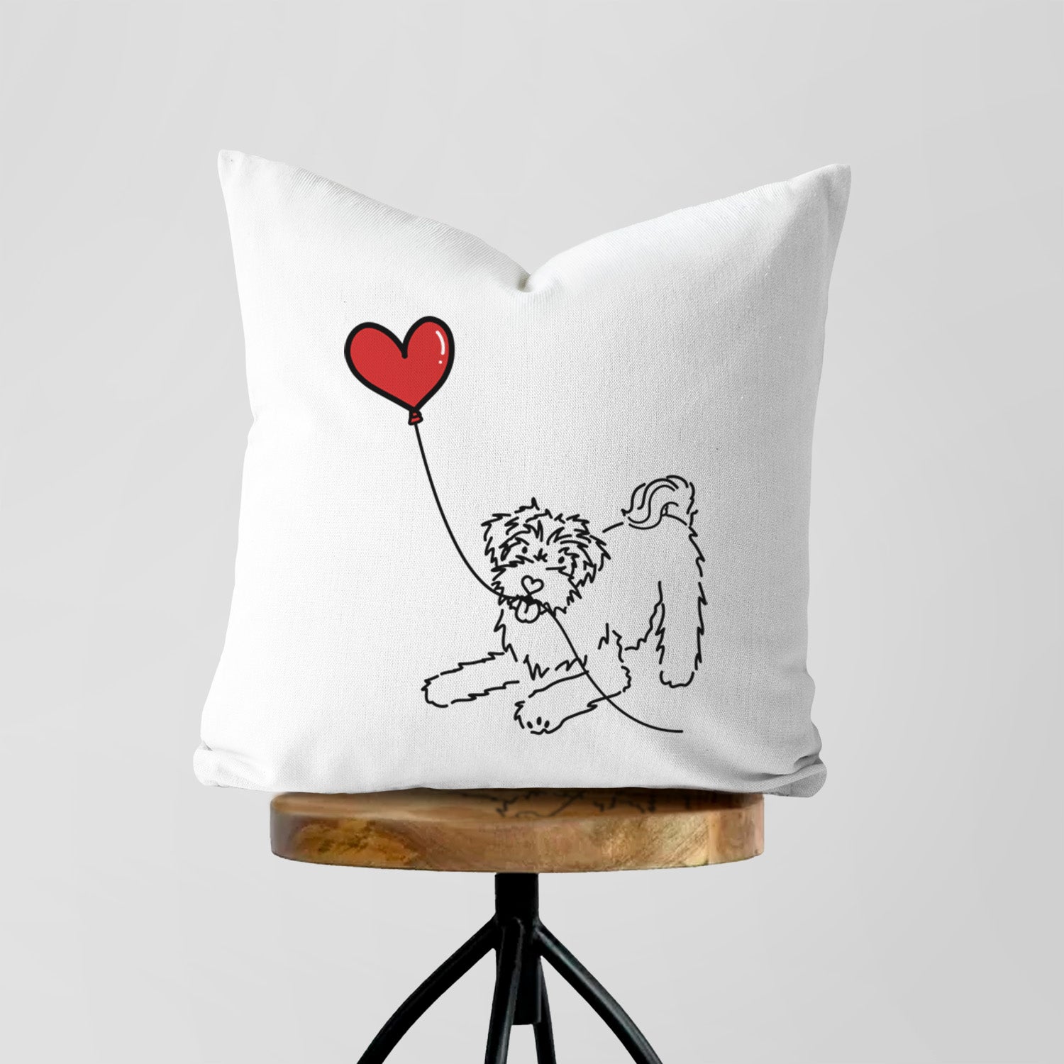 Schnoodle Heart String - Throw Pillow Cover
