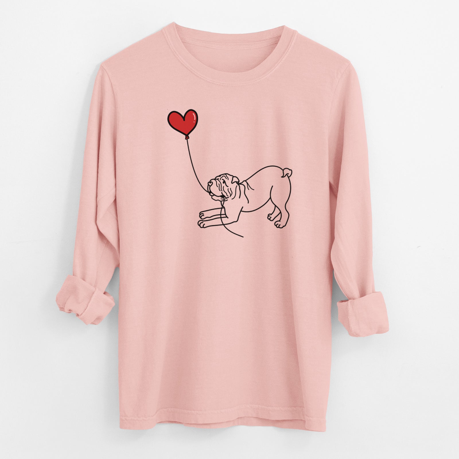 Shar Pei Heart String - Men's Heavyweight 100% Cotton Long Sleeve