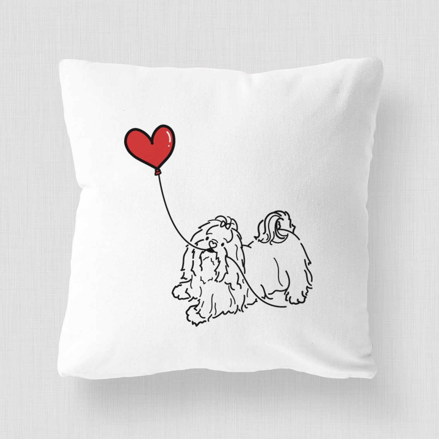 Shih Tzu Heart String - Throw Pillow Cover