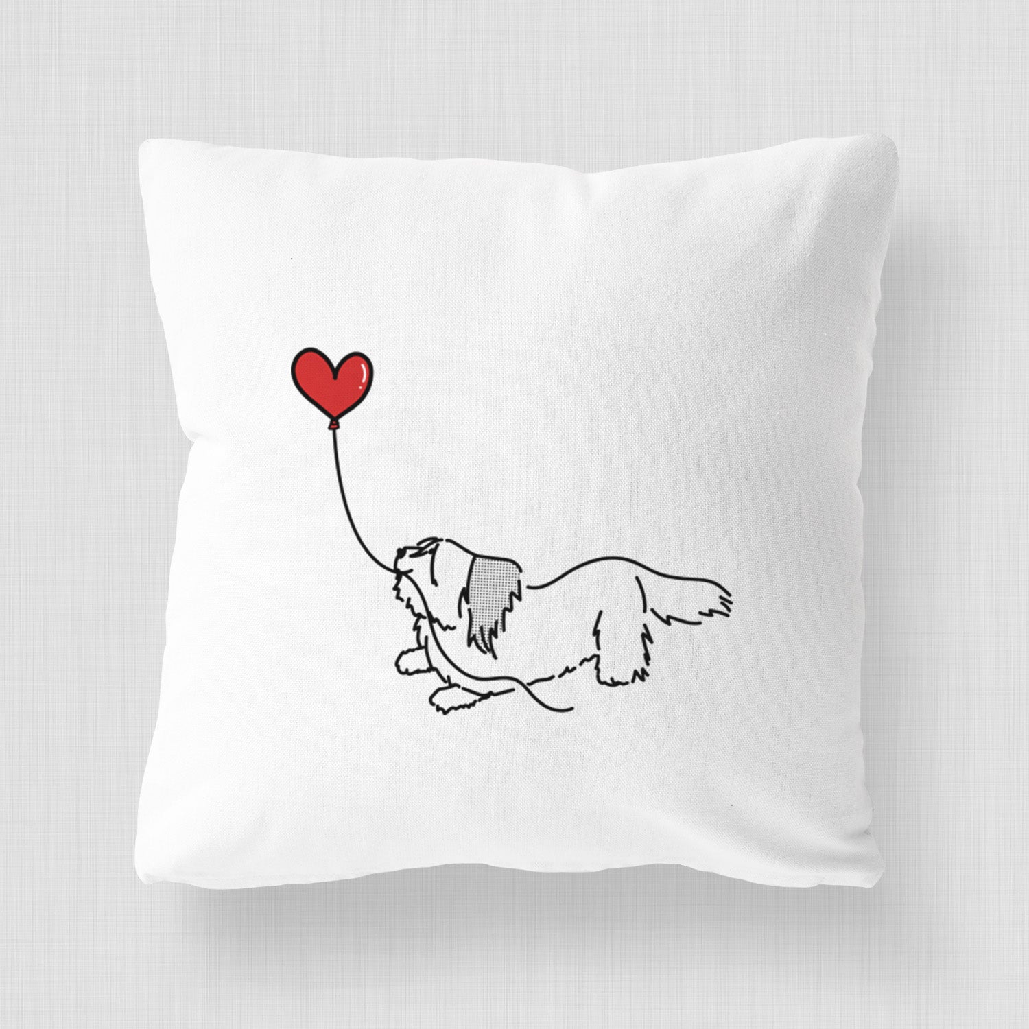 Skye Terrier Heart String - Throw Pillow Cover