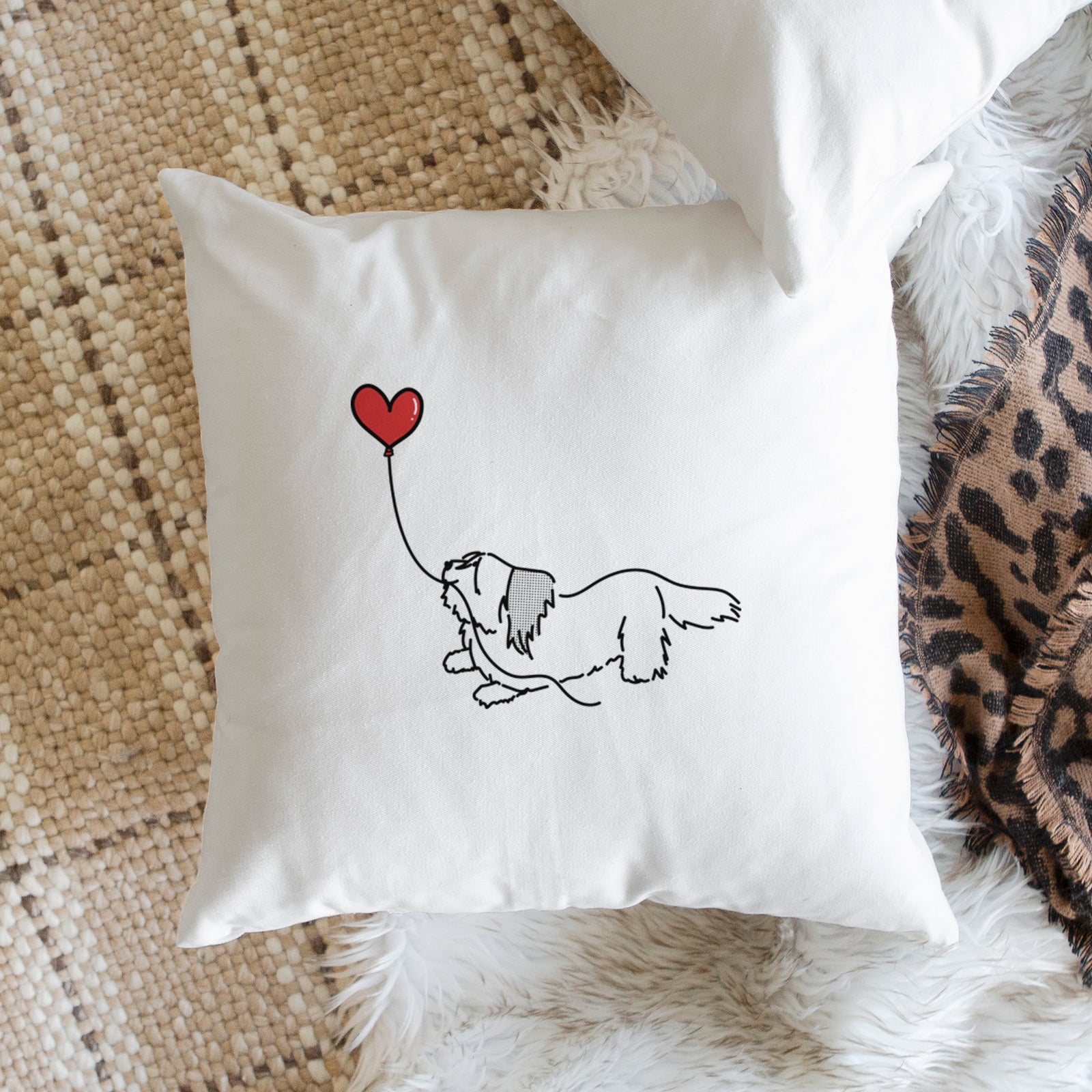 Skye Terrier Heart String - Throw Pillow Cover