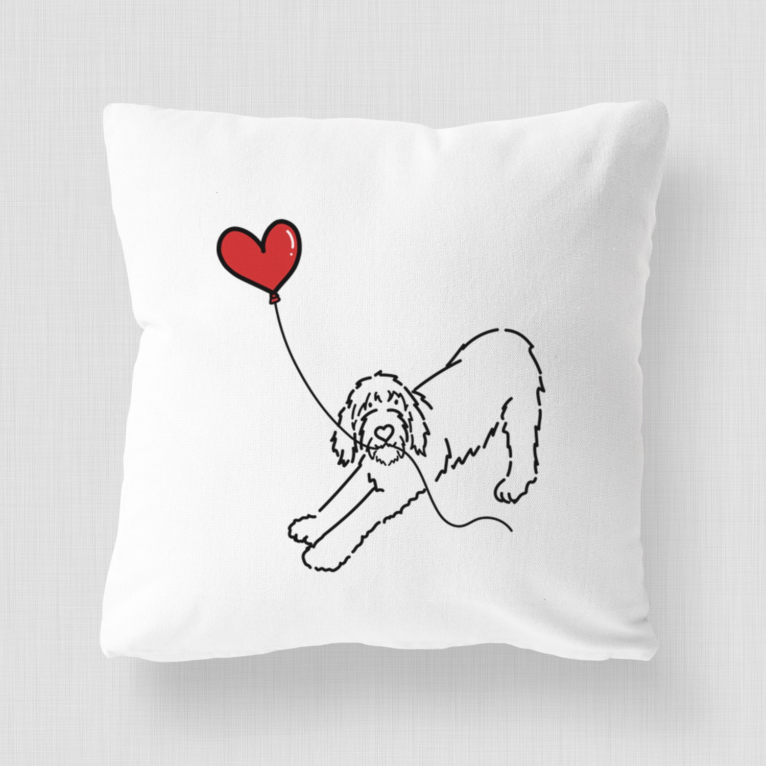 Spinone Italiano Heart String - Throw Pillow Cover