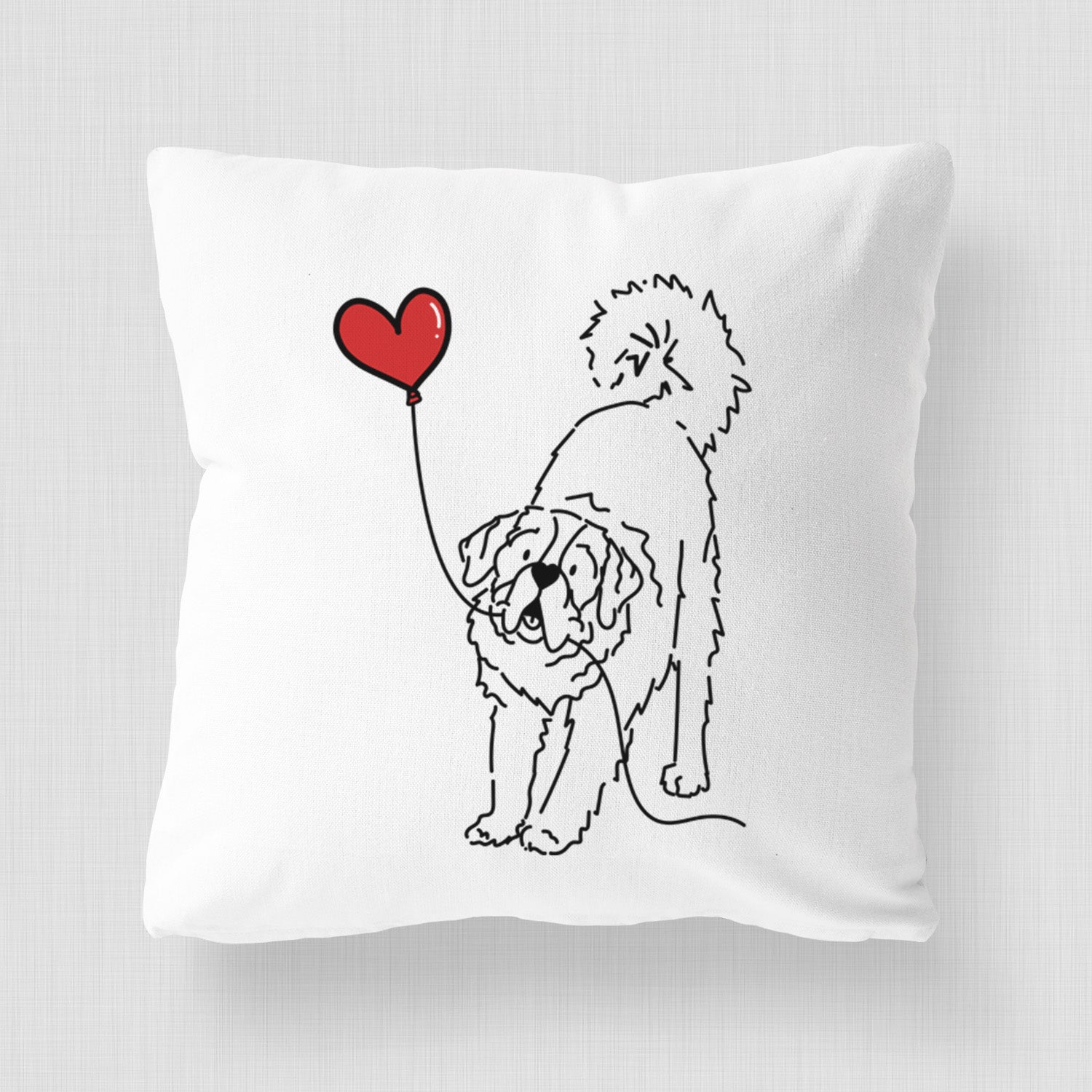 Saint Bernard Heart String - Throw Pillow Cover