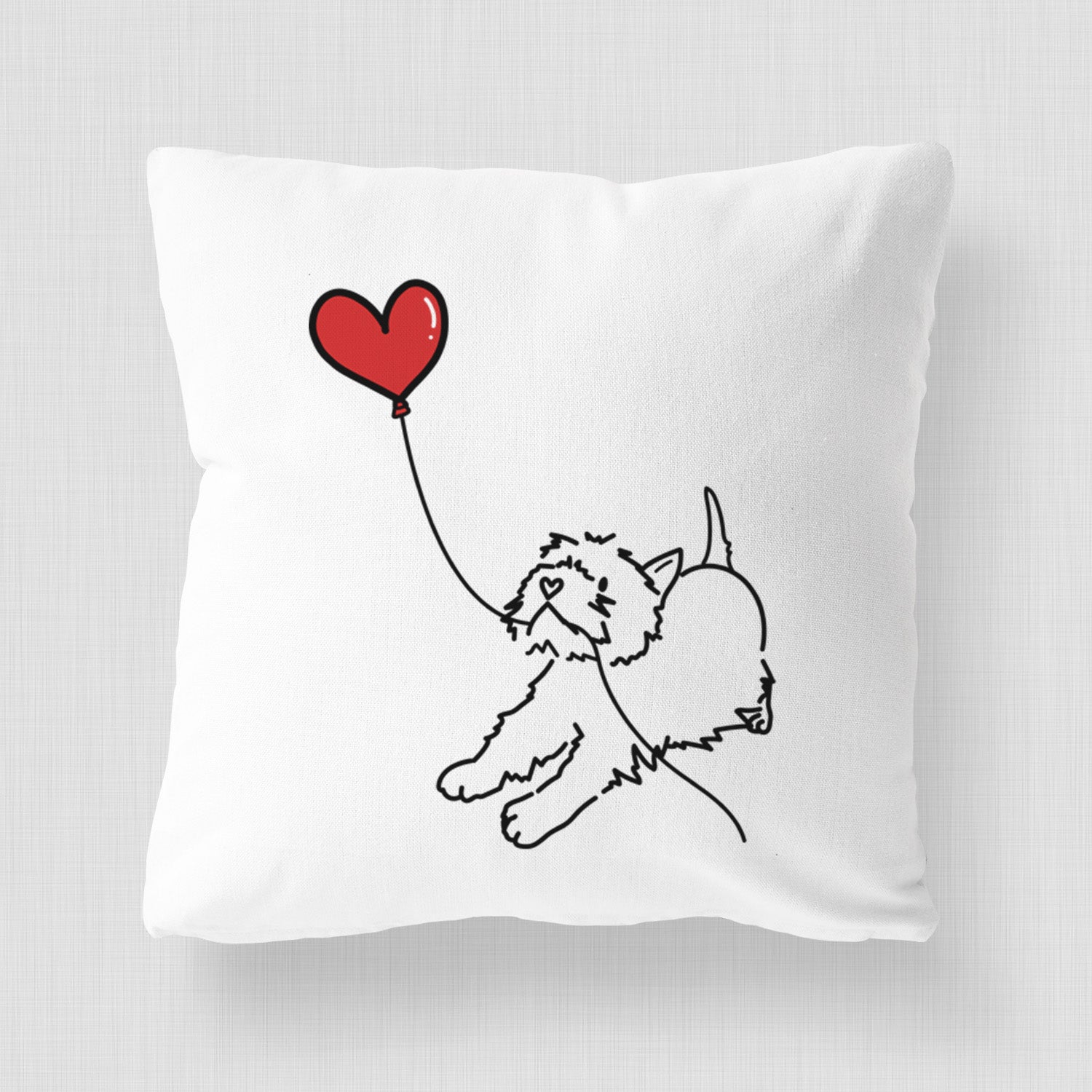 West Highland Terrier Heart String - Throw Pillow Cover