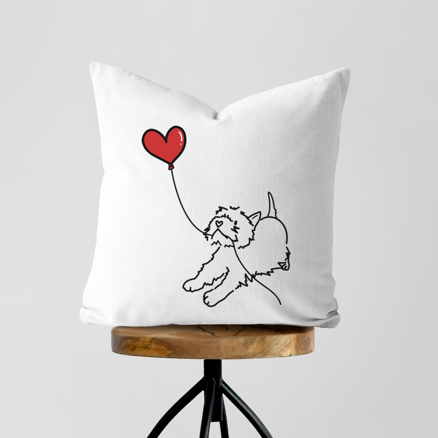 West Highland Terrier Heart String - Throw Pillow Cover