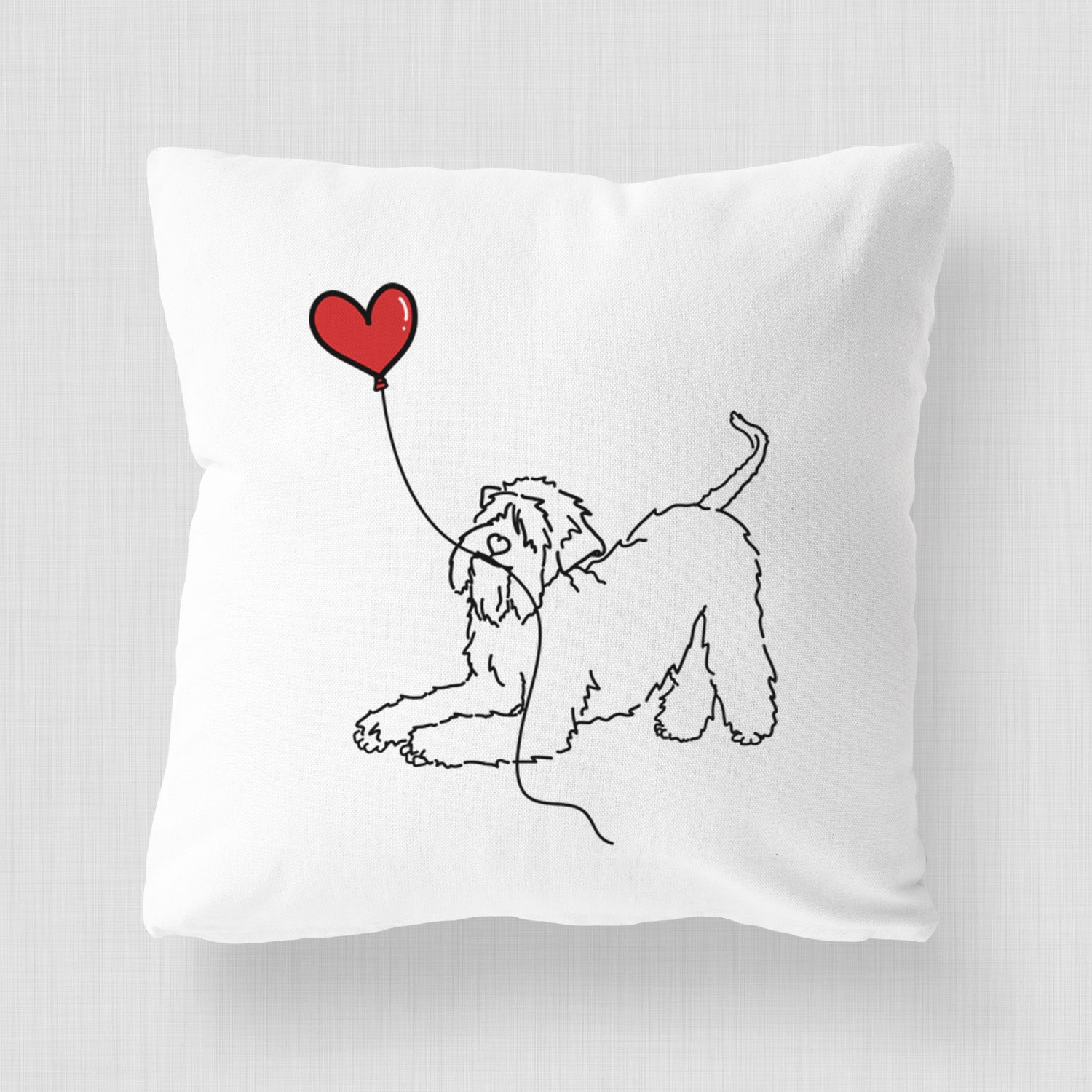Soft-Coated Wheaten Terrier Heart String - Throw Pillow Cover