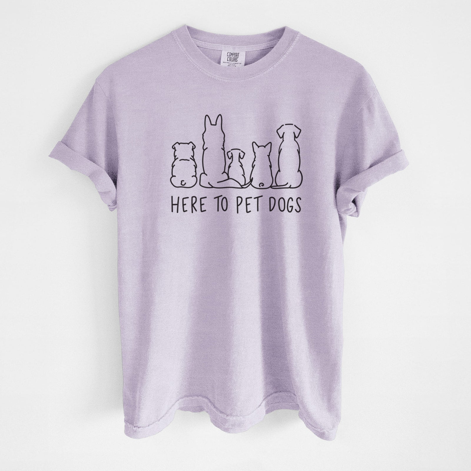 Here To Pet Dogs - Unisex Comfort Colors Garment-Dyed Heavyweight T-shirt in Orchid