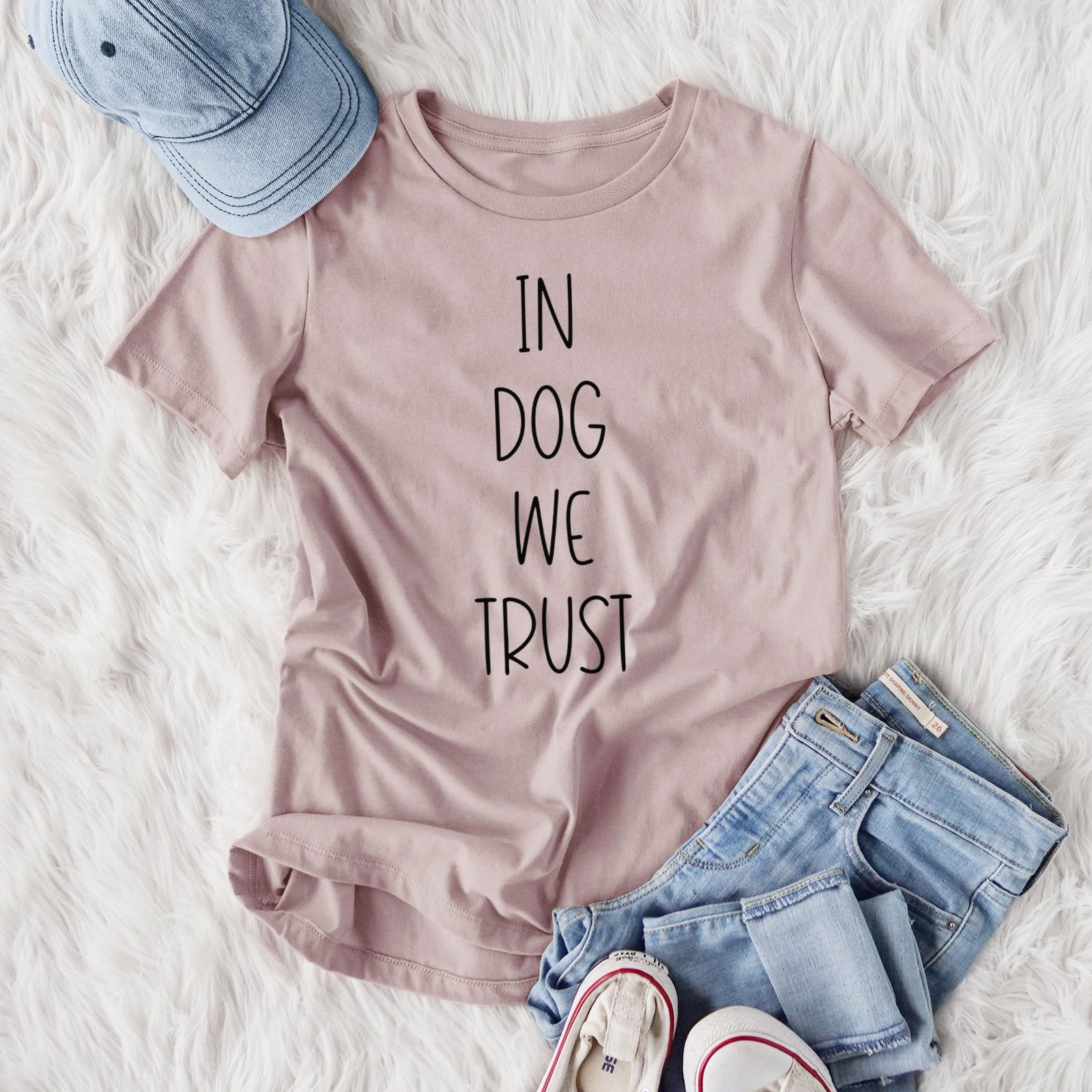 In Dog We Trust - Women's Lightweight Relaxed Fit 100% Cotton Crewneck