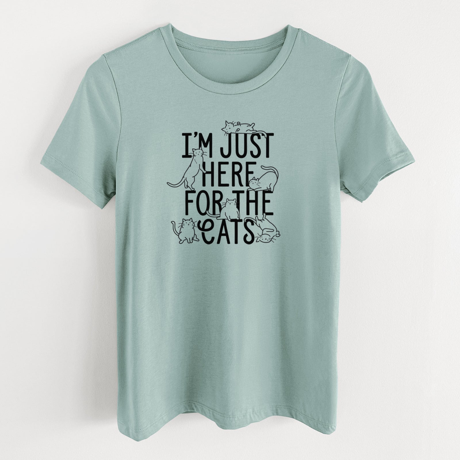 I'm Just Here For The Cats - Women's Lightweight Relaxed Fit 100% Cotton Crewneck