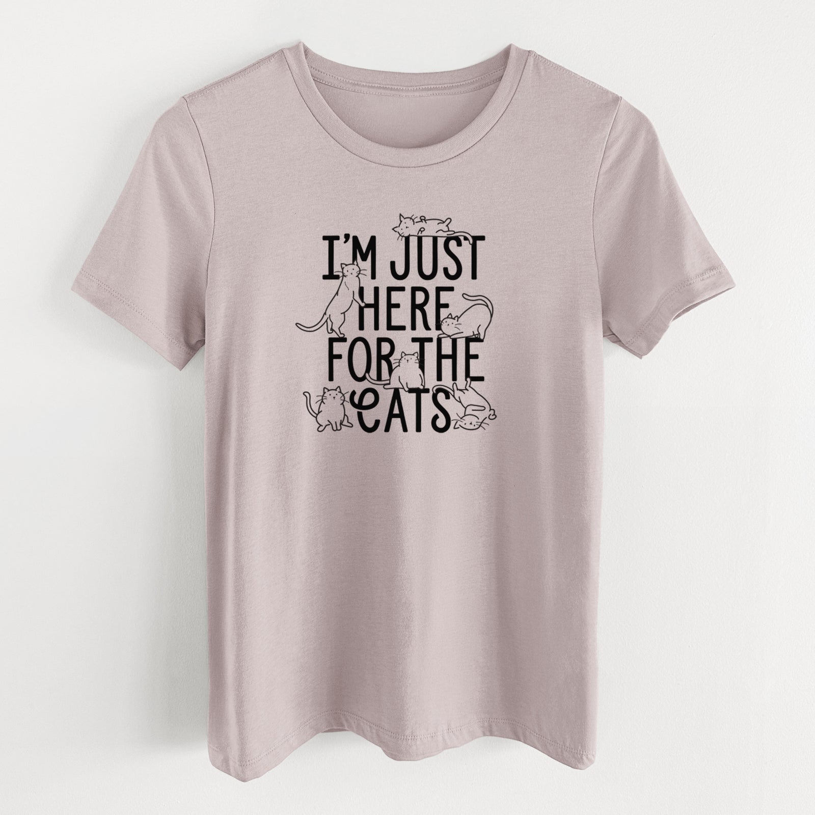 I'm Just Here For The Cats - Women's Lightweight Relaxed Fit 100% Cotton Crewneck