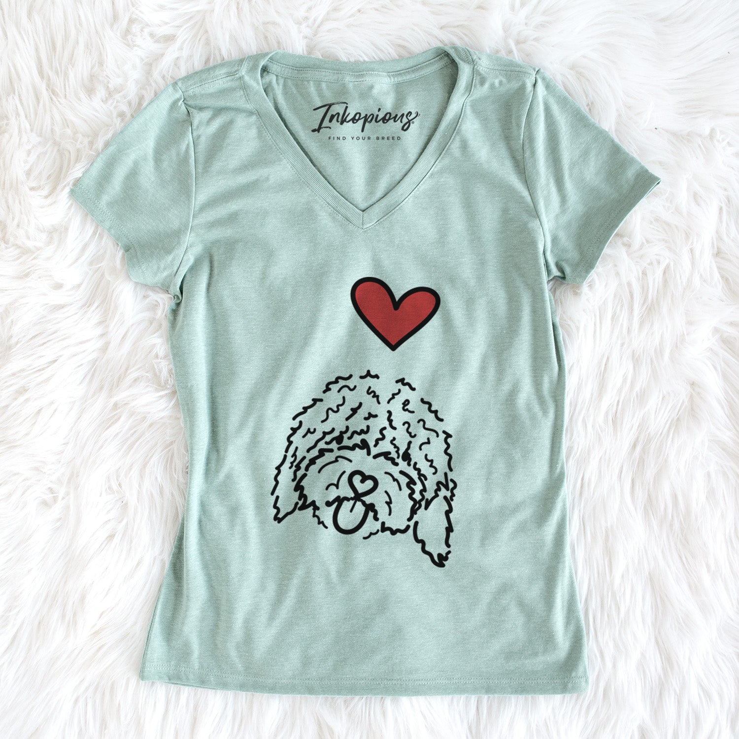 Love Always Spanish Water Dog - Antonio - Women's Perfect V-neck Shirt