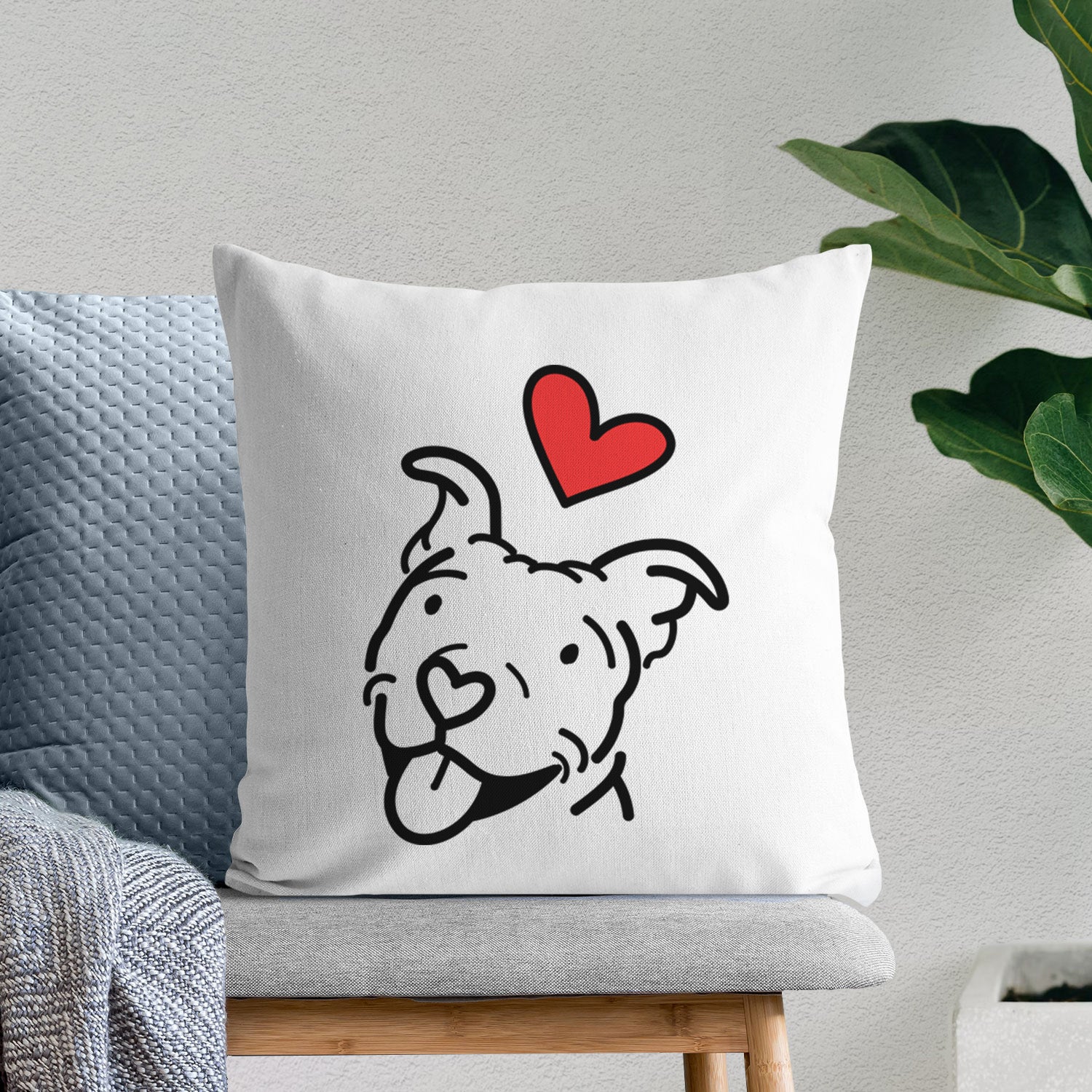 Love Always Pitbull - Arlo - Throw Pillow Cover