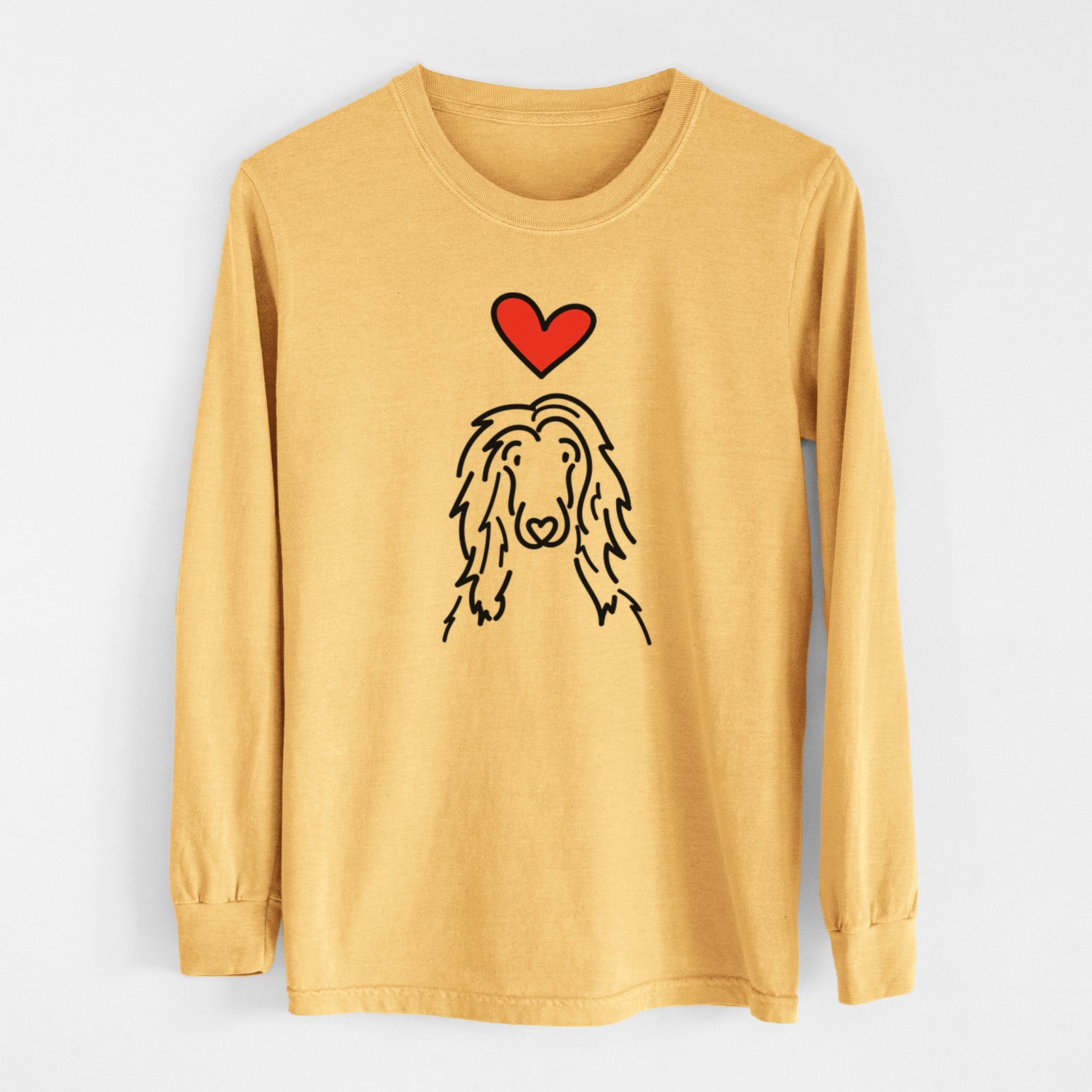 Love Always Afghan Hound - Asher - Heavyweight 100% Cotton Long Sleeve