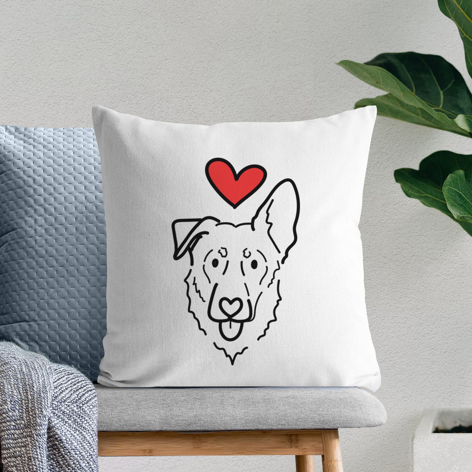 Love Always Shepherd Mix - Bodhi - Throw Pillow Cover
