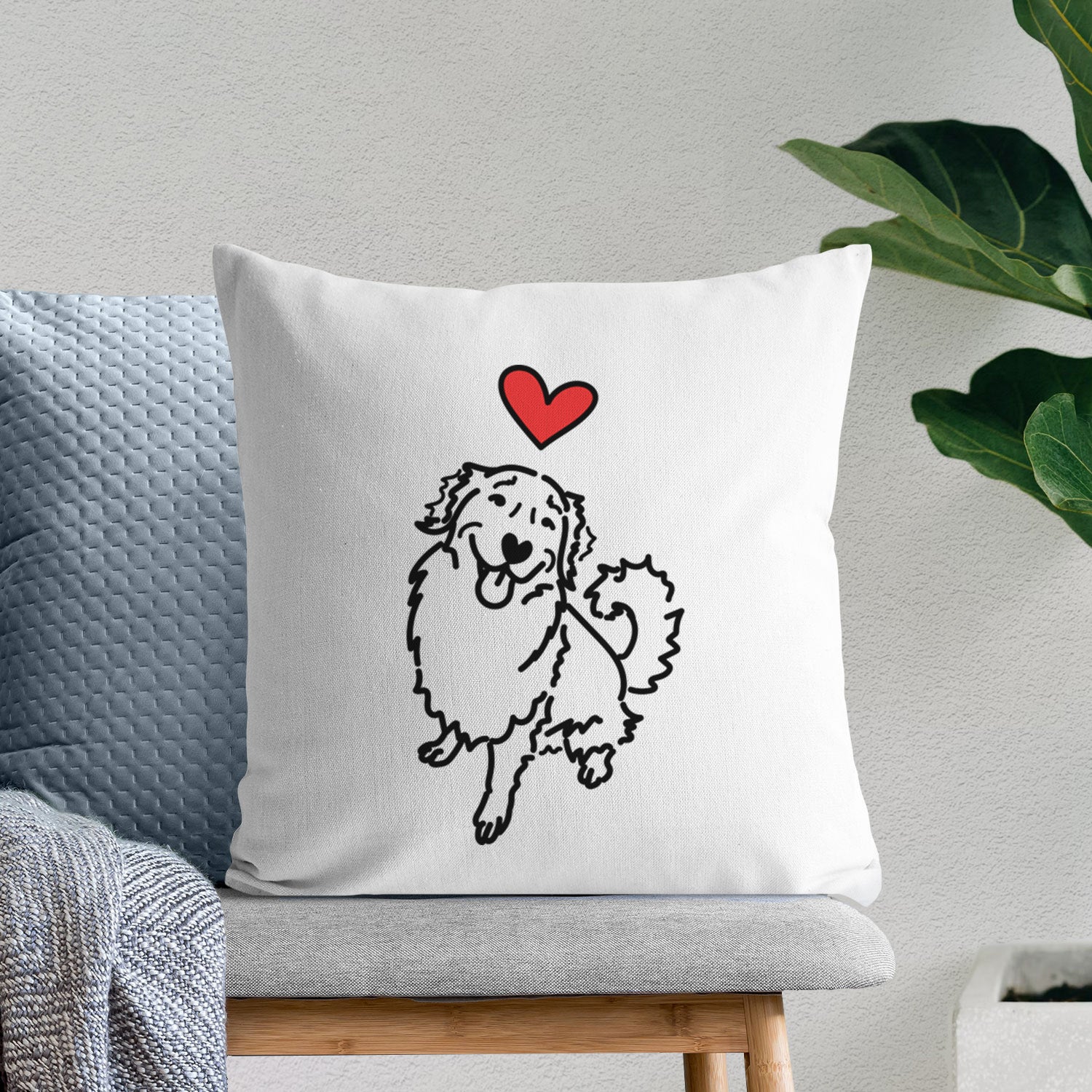 Love Always Golden Retriever - Brinkley - Throw Pillow Cover