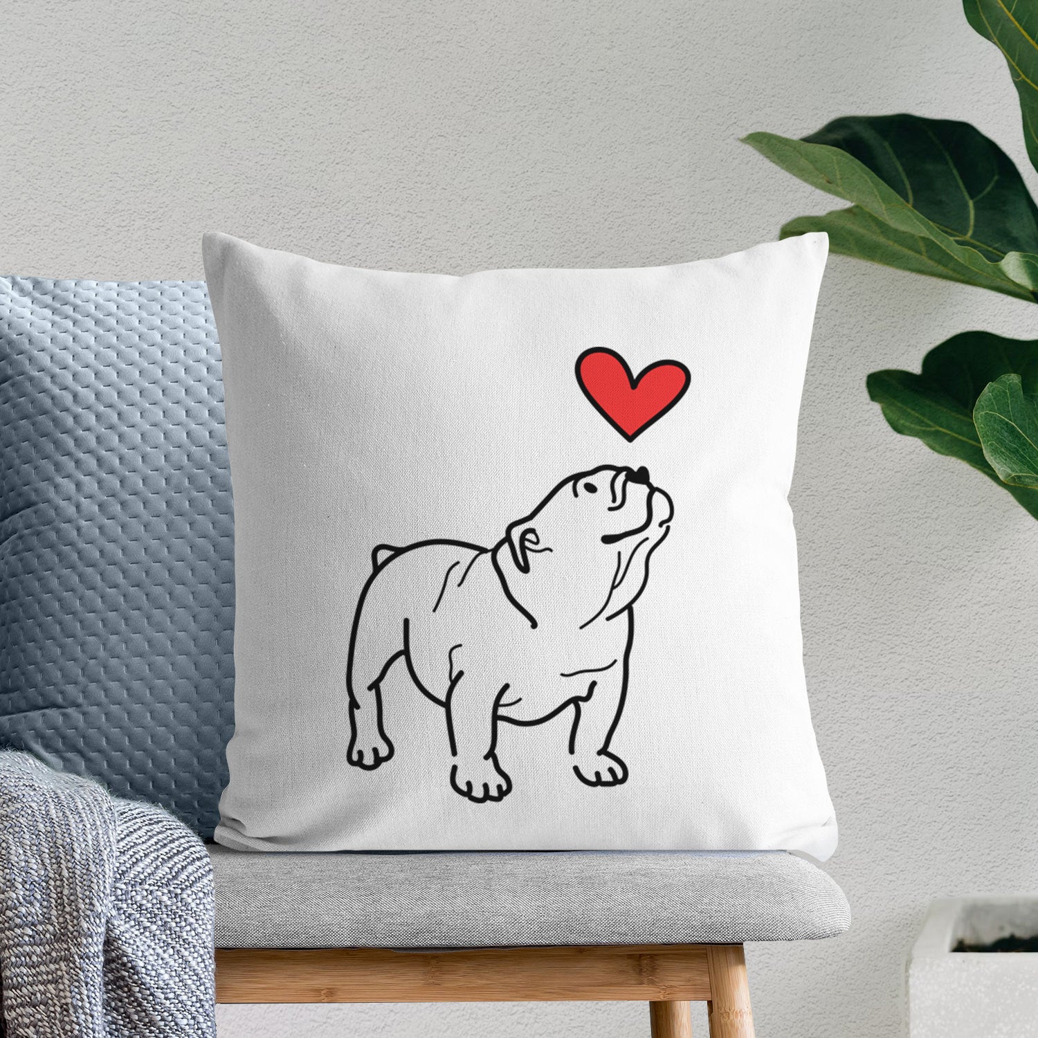 Love Always English Bulldog - Bruno - Throw Pillow Cover
