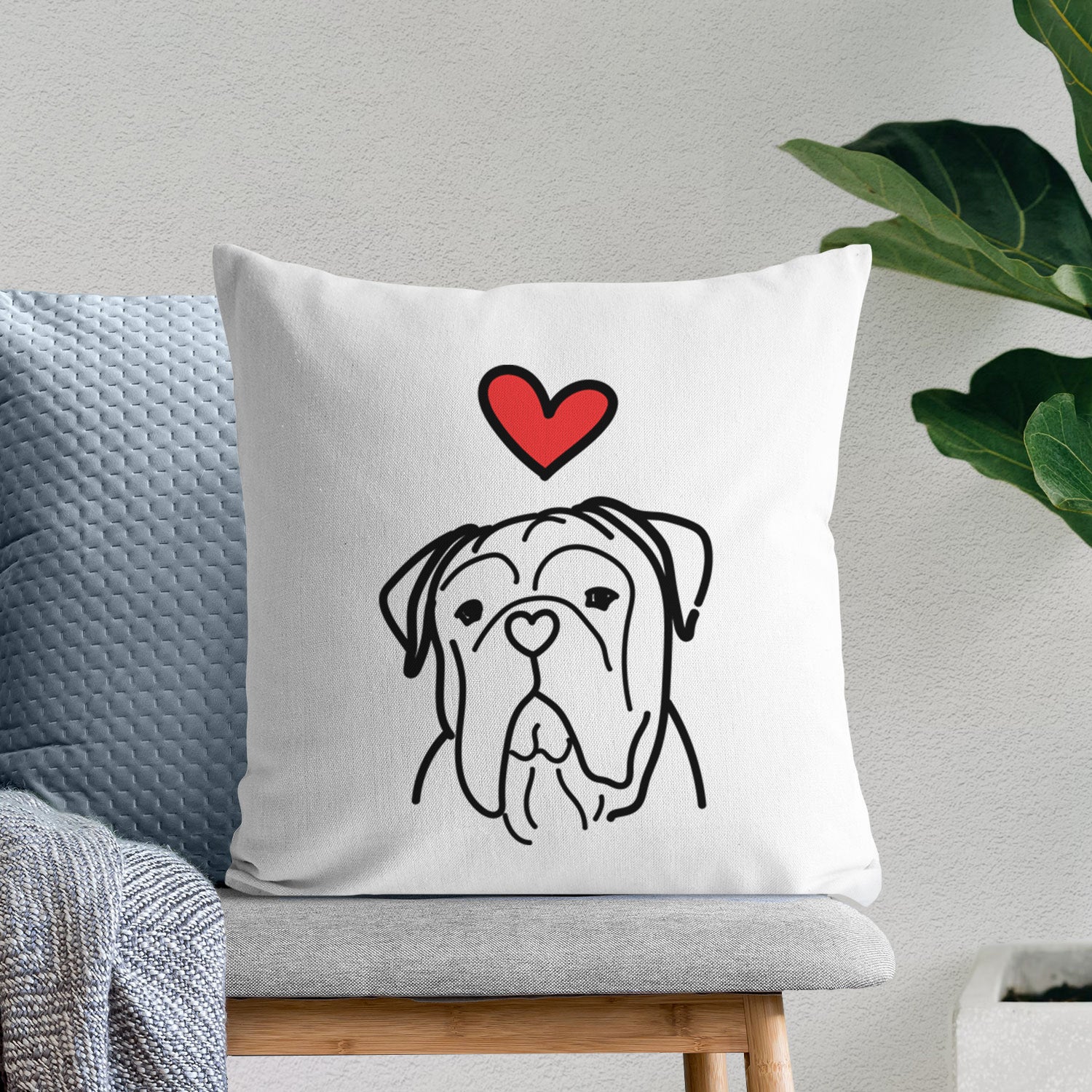 Love Always Bull Mastiff - Vivian - Throw Pillow Cover