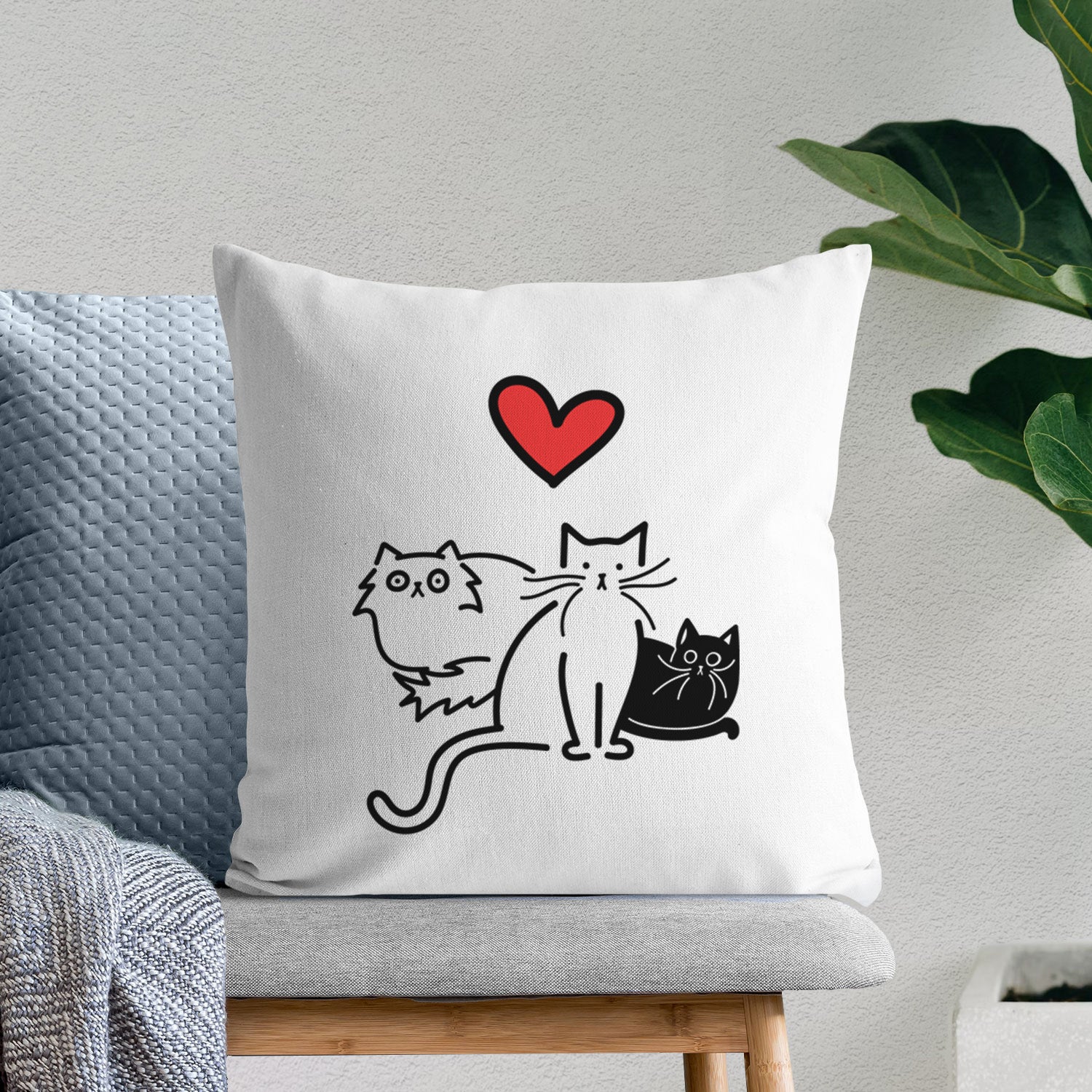 Love Always Cats - Cats - Throw Pillow Cover