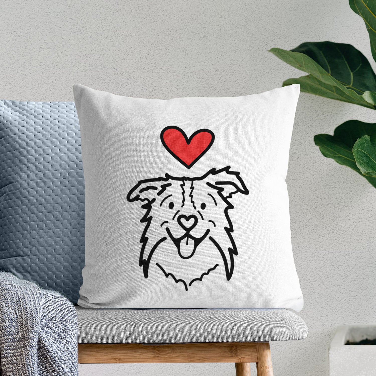 Love Always Border Collie - Cricket - Throw Pillow Cover