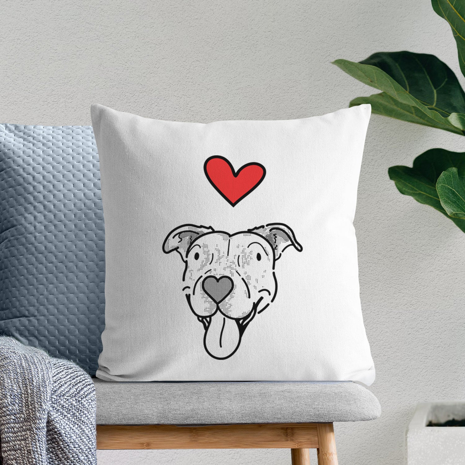 Love Always Pitbull Mix - Dottie - Throw Pillow Cover