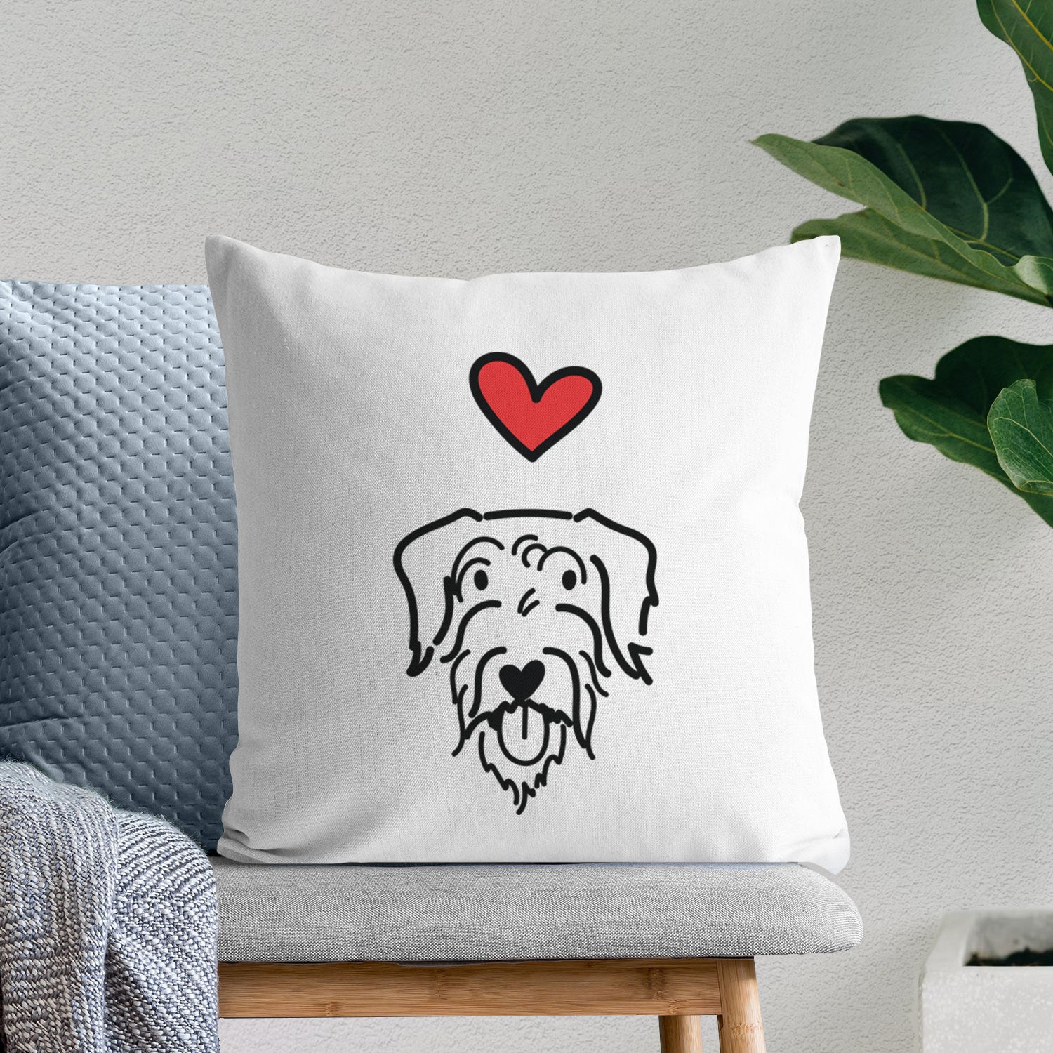 Love Always Doodle - Dug - Throw Pillow Cover