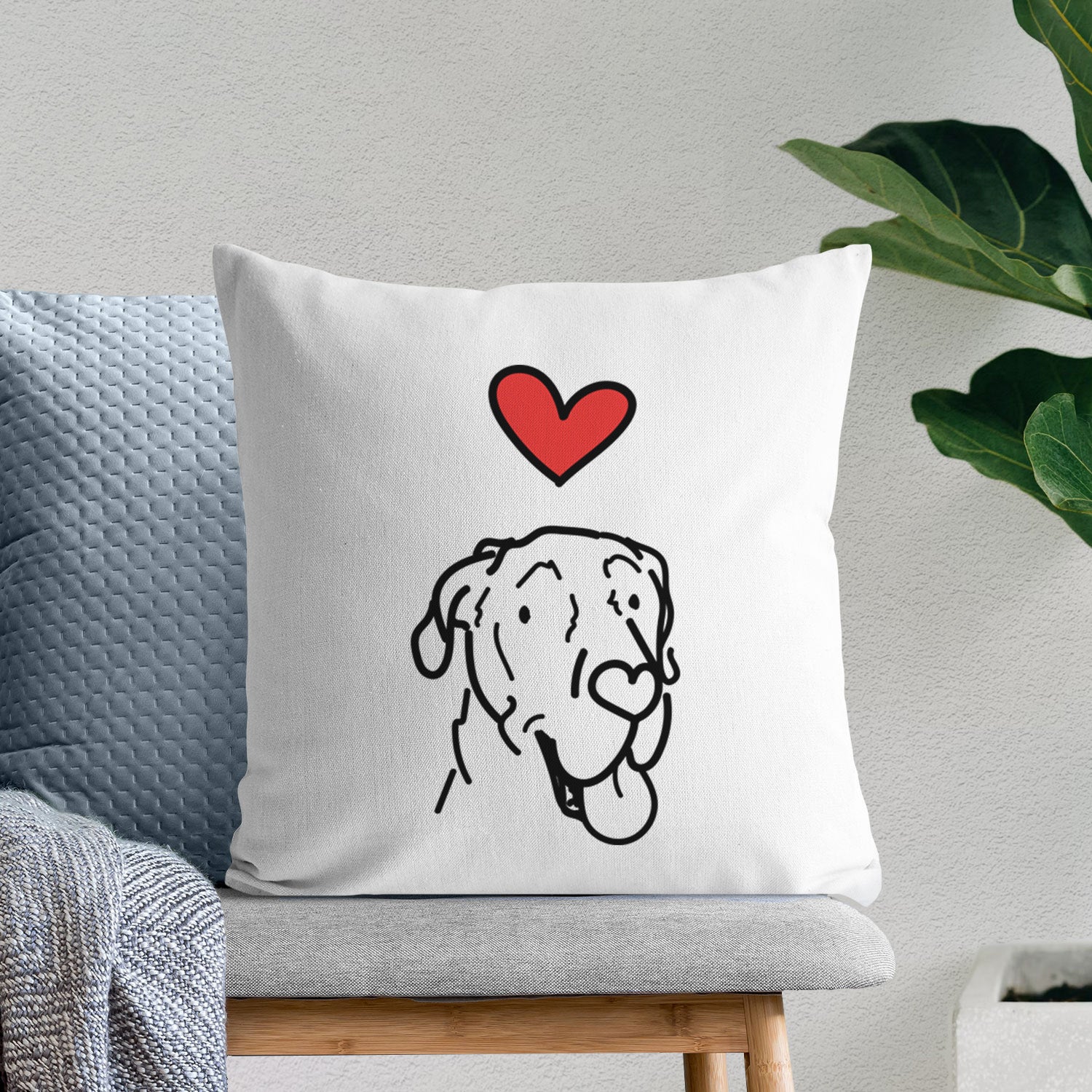 Love Always Great Dane - Duncan - Throw Pillow Cover
