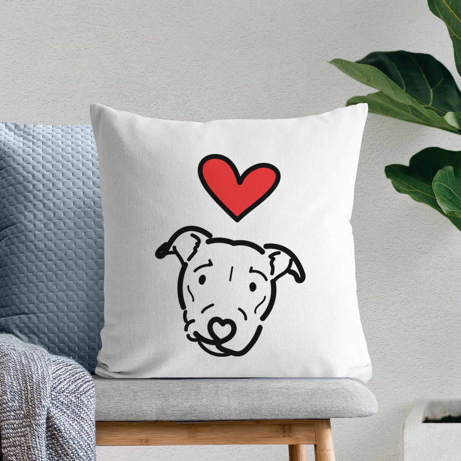 Love Always Pitbull Mix - Ernie - Throw Pillow Cover