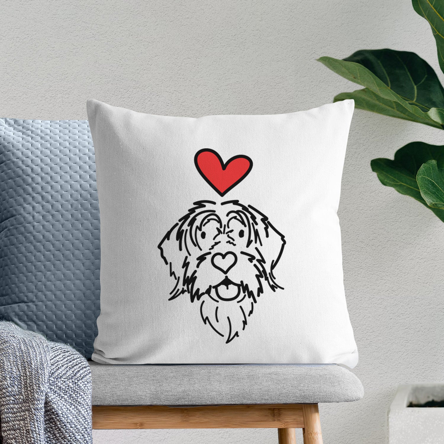 Love Always Wirehaird Pointing Griffon - Gary - Throw Pillow Cover