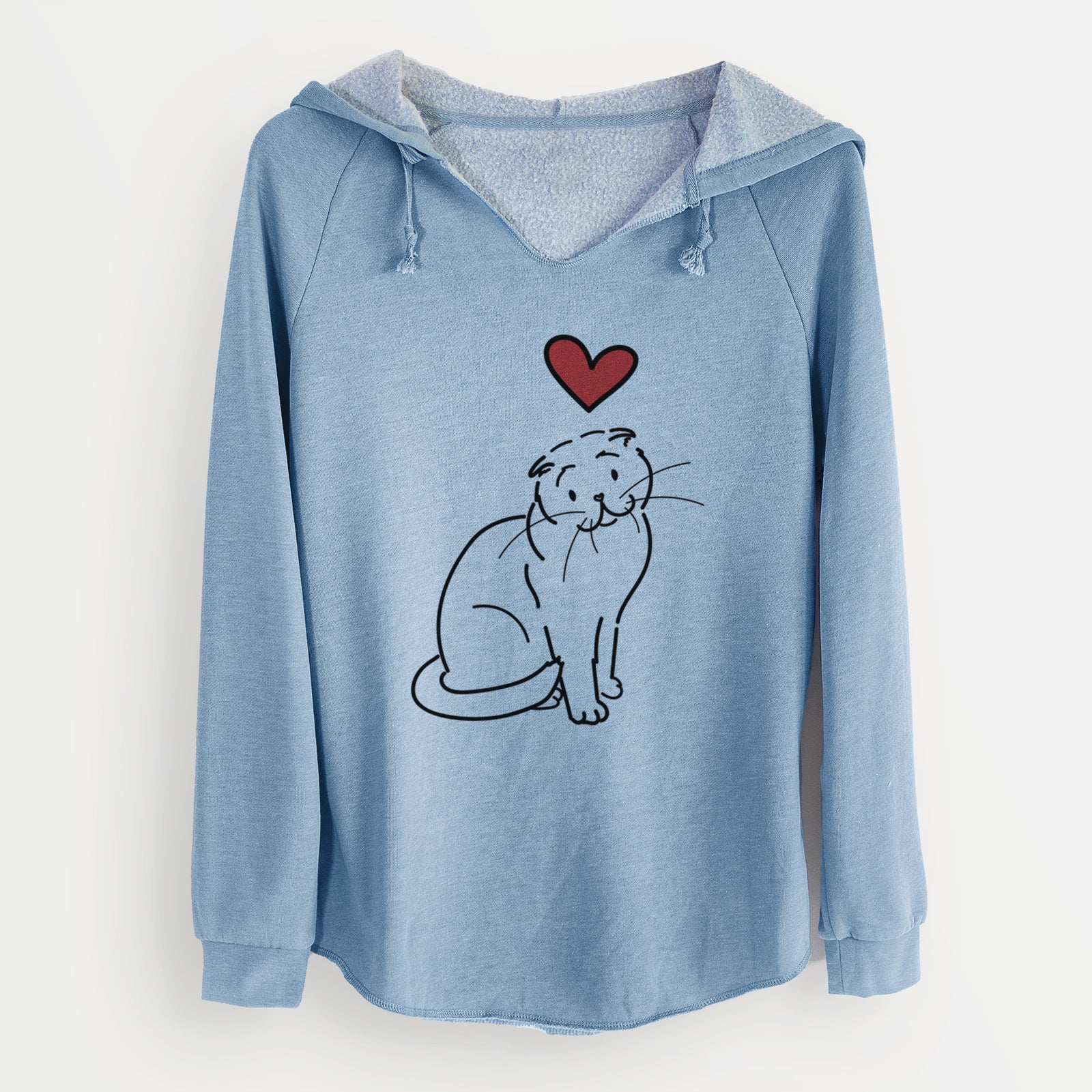 Love Always Scottish Fold Cat - Hank - Cali Wave Hooded Sweatshirt