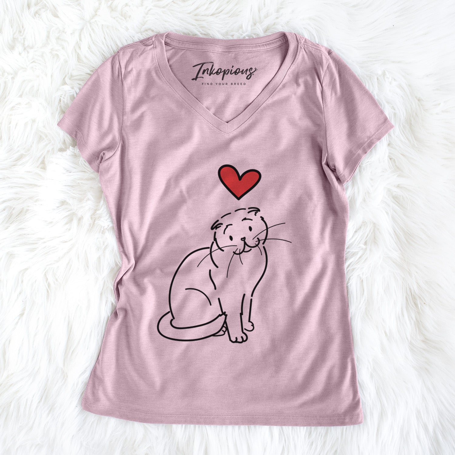 Love Always Scottish Fold Cat - Hank - Women's Perfect V-neck Shirt